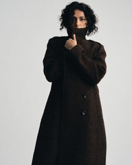 Callaghan Wool Coat - Black/Brown Herringbone