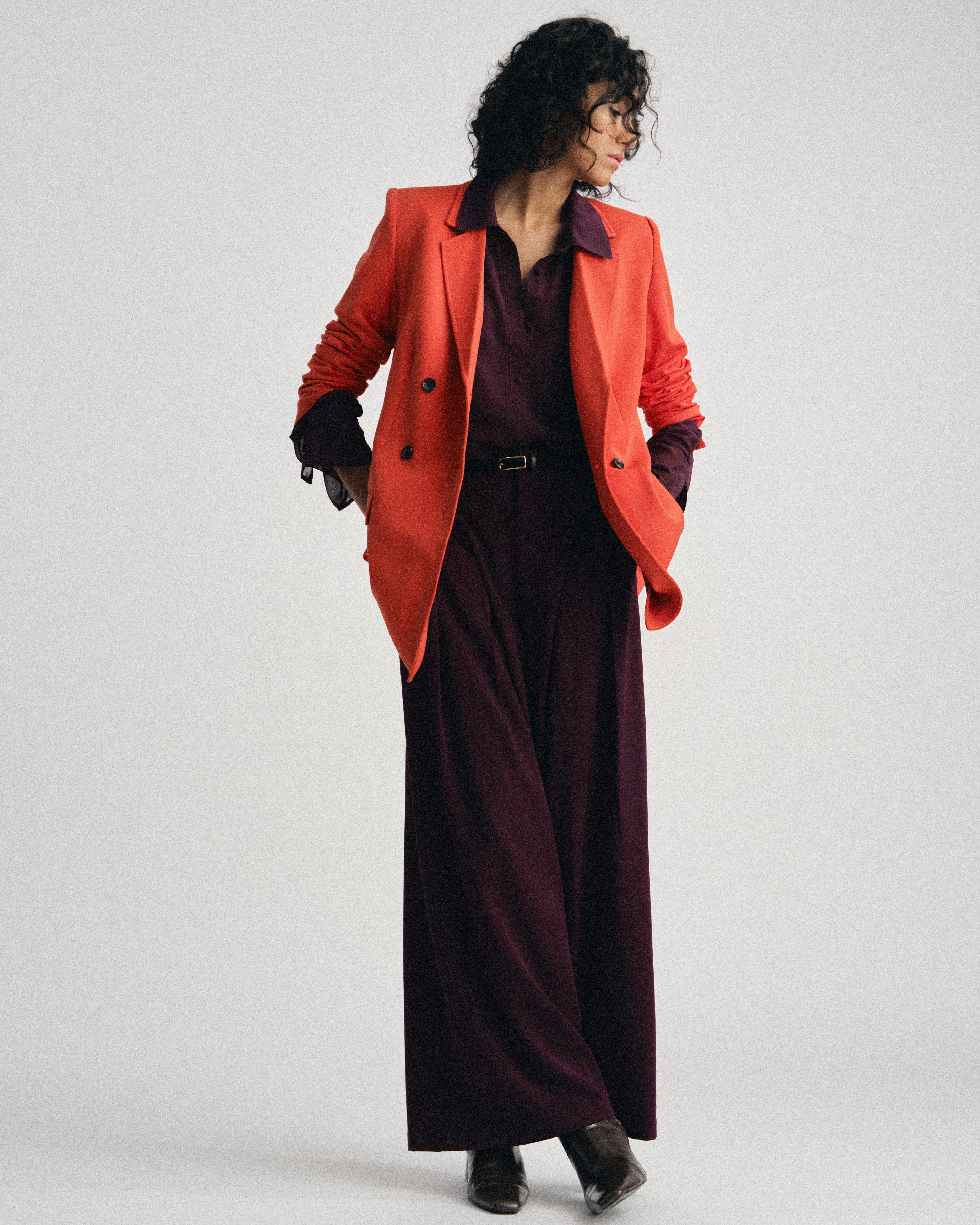 All Day Warren Double Breasted Blazer - Poppy