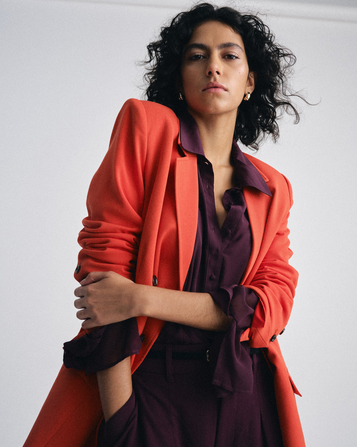 All Day Warren Double Breasted Blazer - Poppy