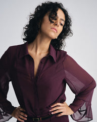 Evie Chiffon Blouse - Gamay