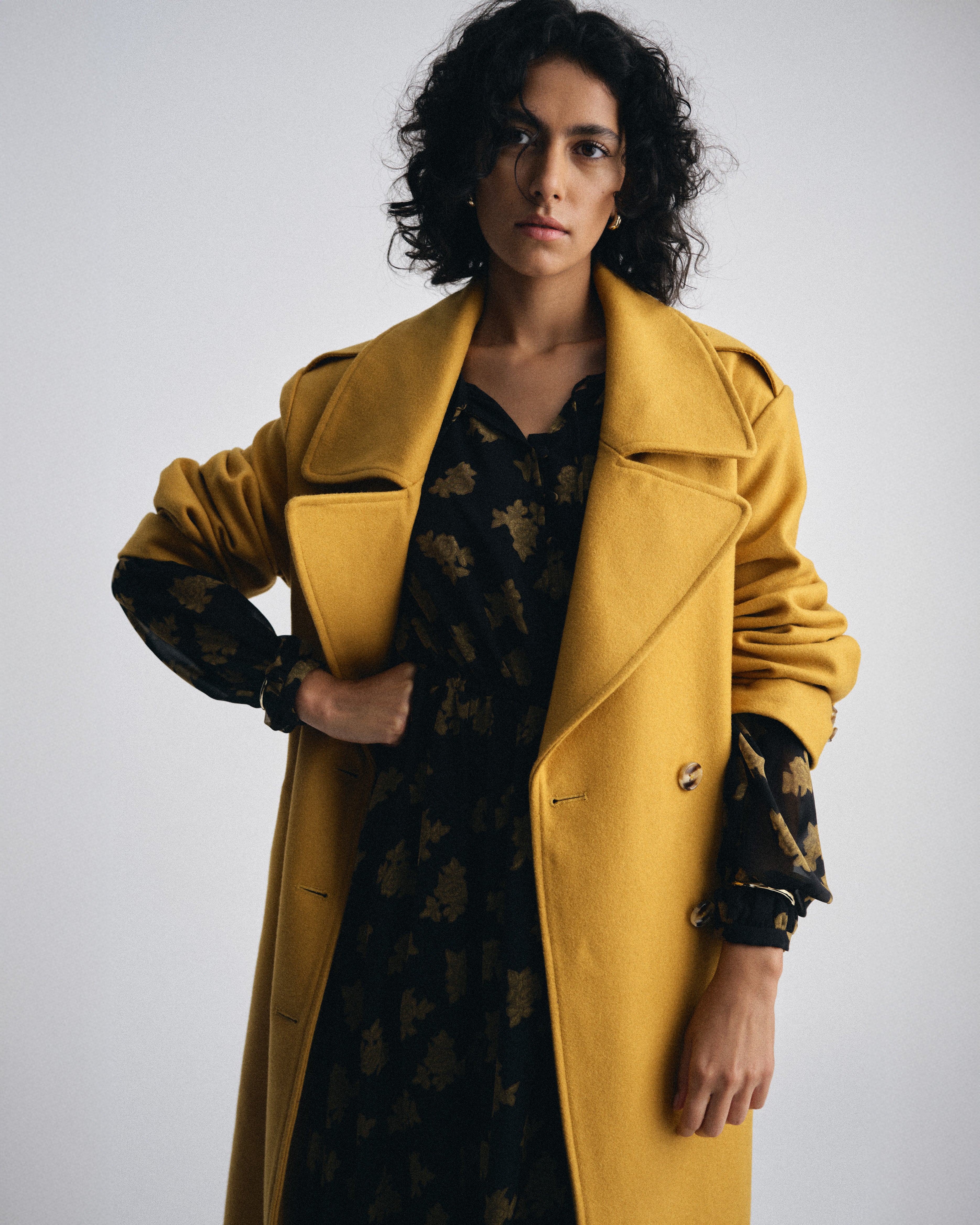 Callaghan Wool Coat - Mustard