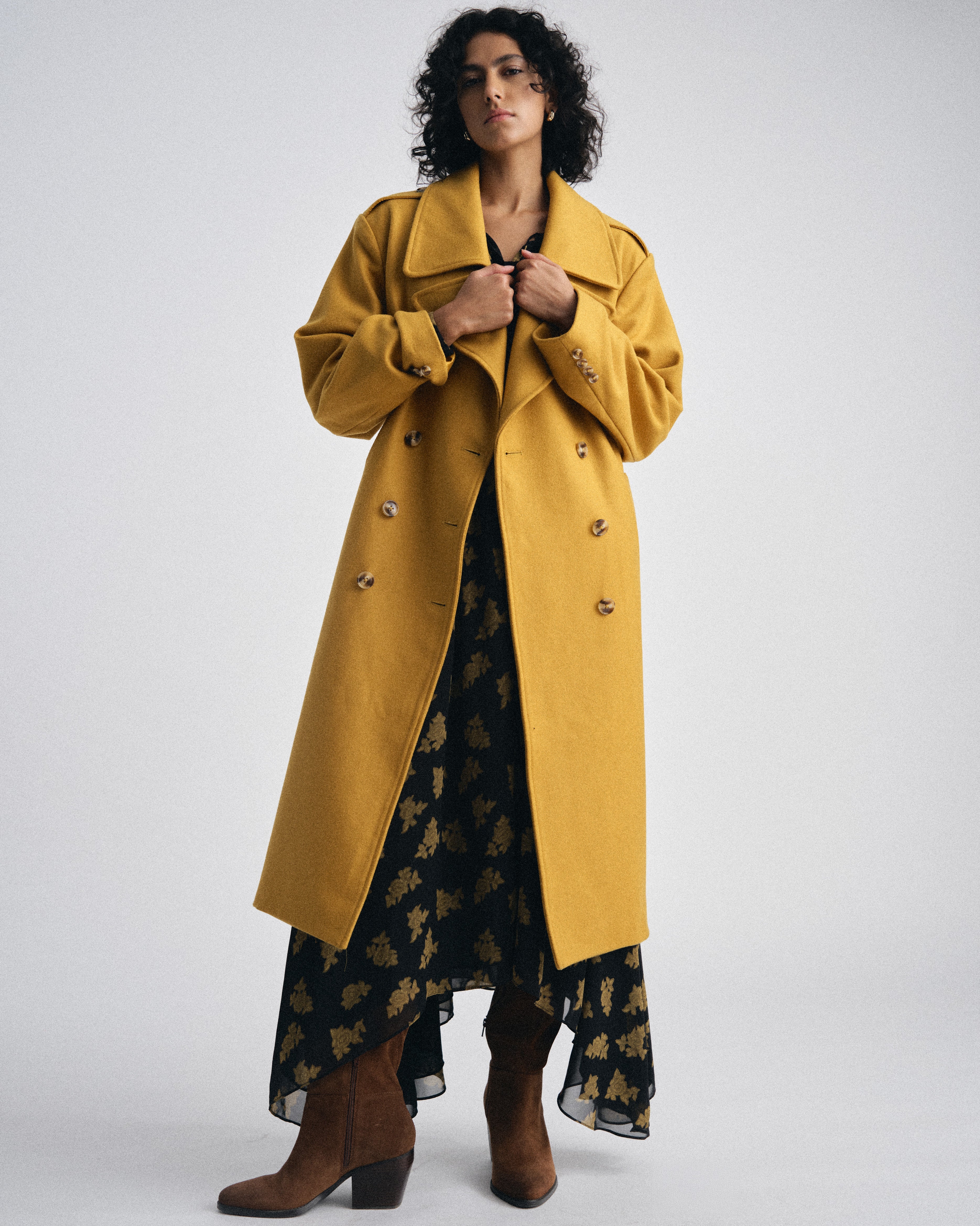 Callaghan Wool Coat - Mustard