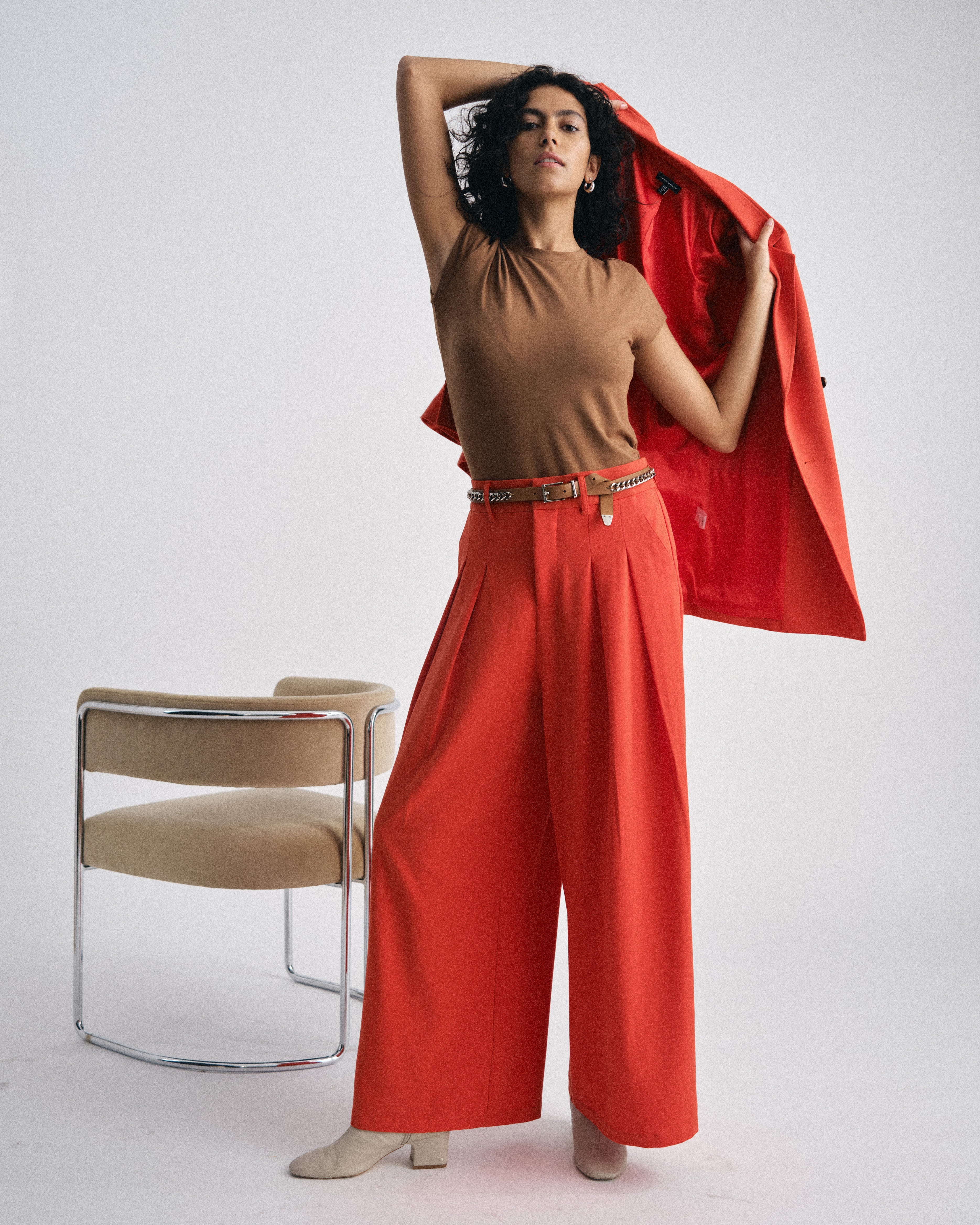 Ashley Cap Sleeve Tee - Classic Camel