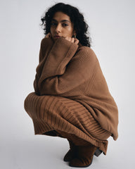Arly Wrap Neck Sweater - Classic Camel