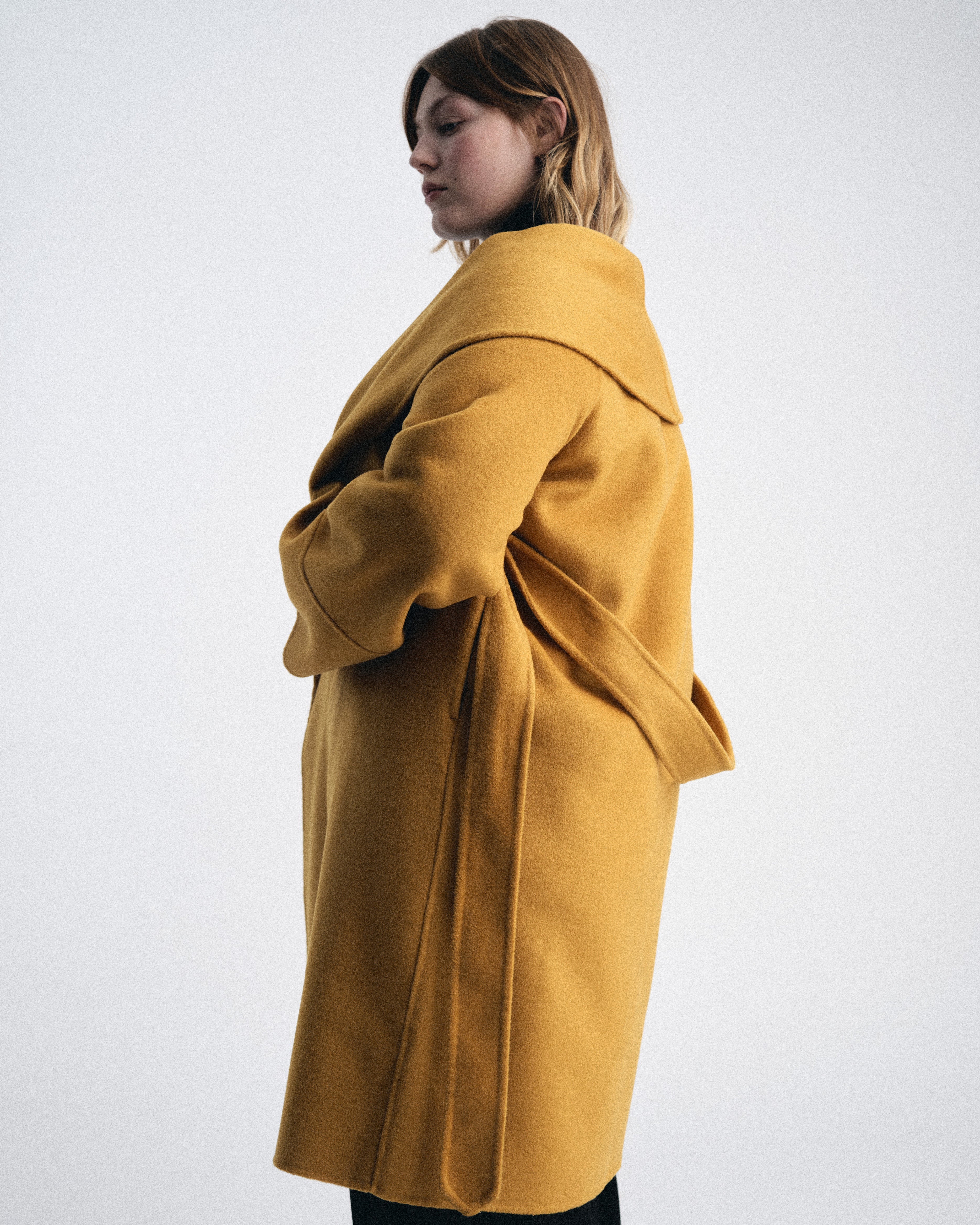Asha Double Face Wool Coat - Mustard