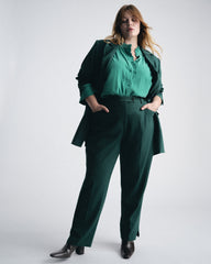 Endora Stretch Cupro Blouse - Green Tourmaline