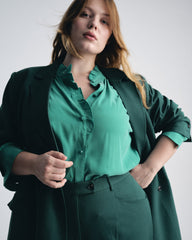 Endora Stretch Cupro Blouse - Green Tourmaline