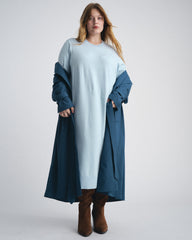 Savvy Fine Knit Everyday Sweater Dress - Silver Blue