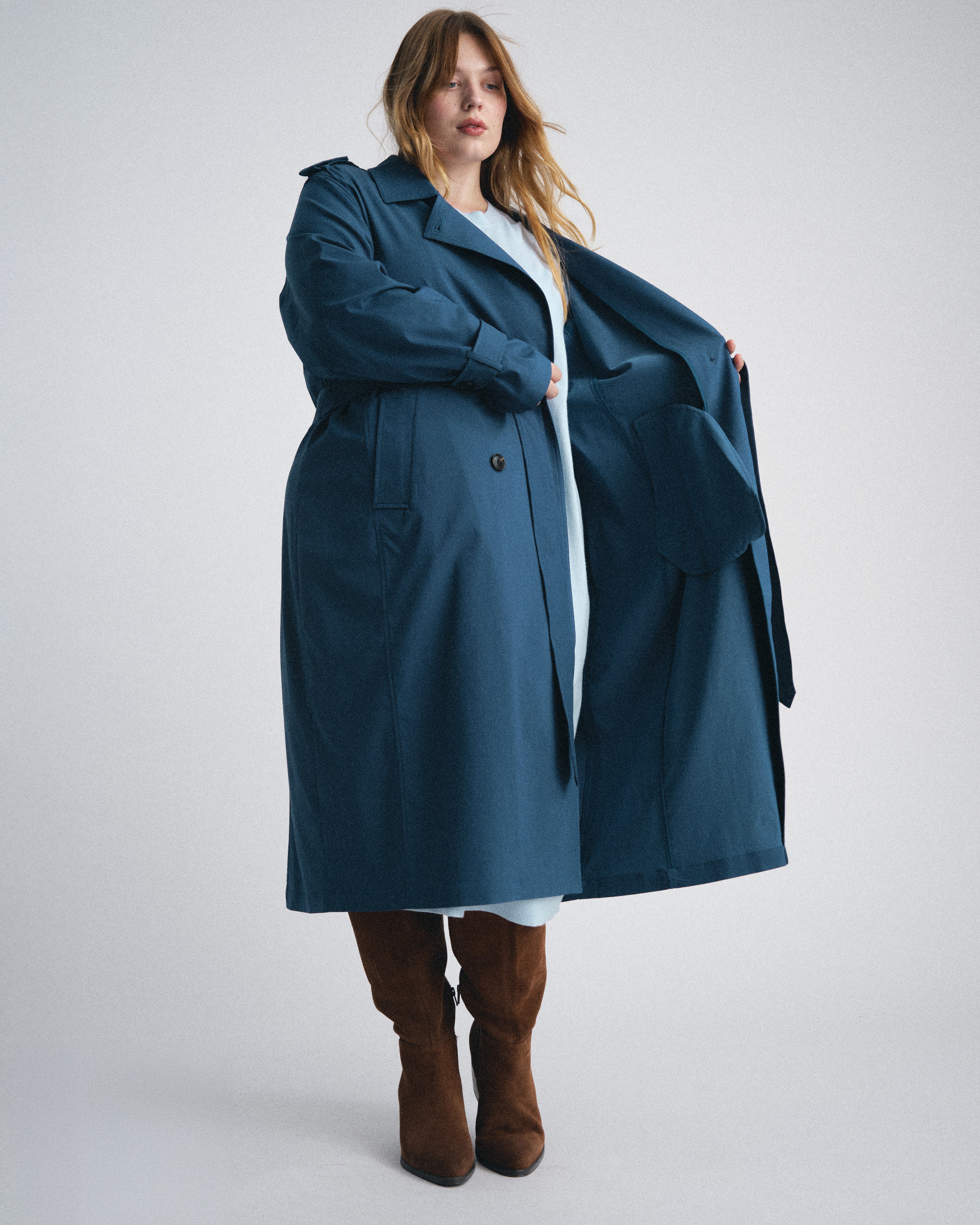 Henning x US Park Soft Trench - Deep Teal