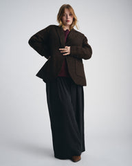 Kidjo Tailored Wool Jacket - Black/Brown Herringbone