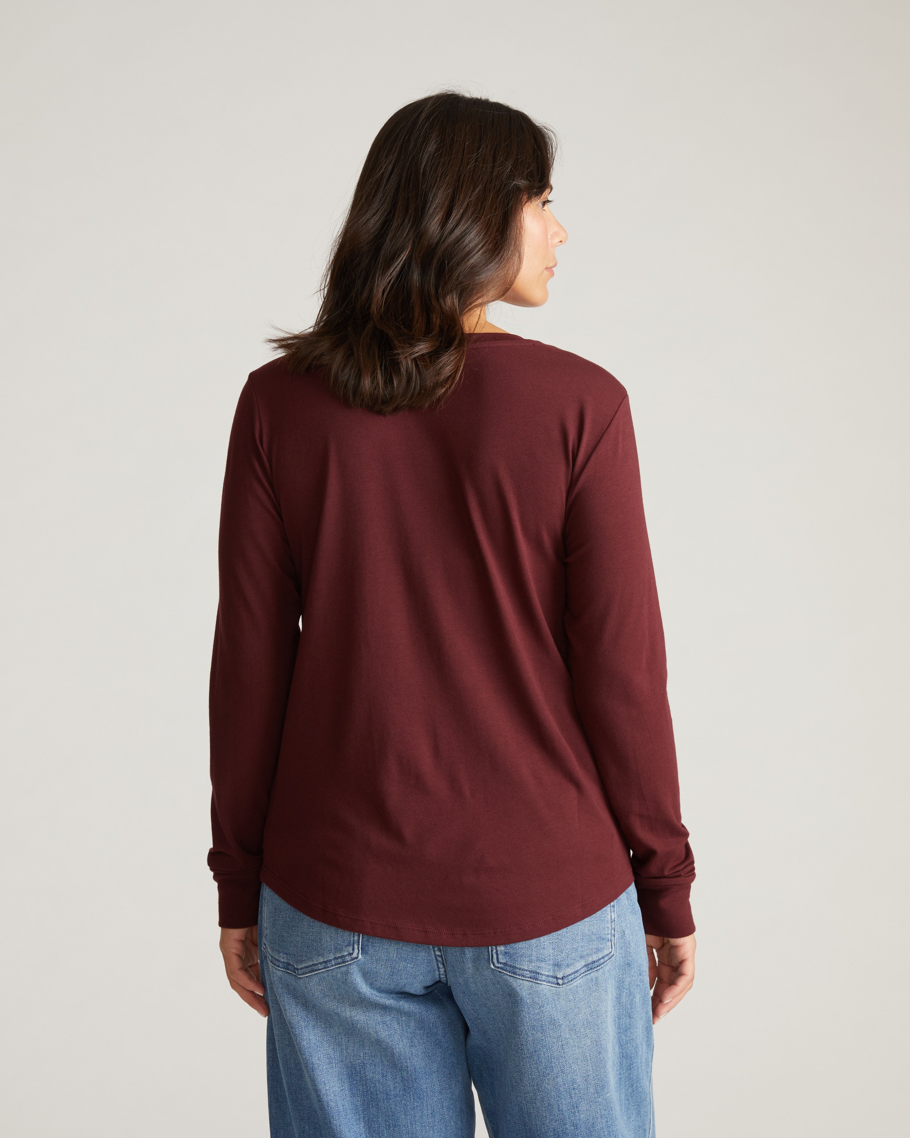 Long Sleeve V Rex - Black Cherry