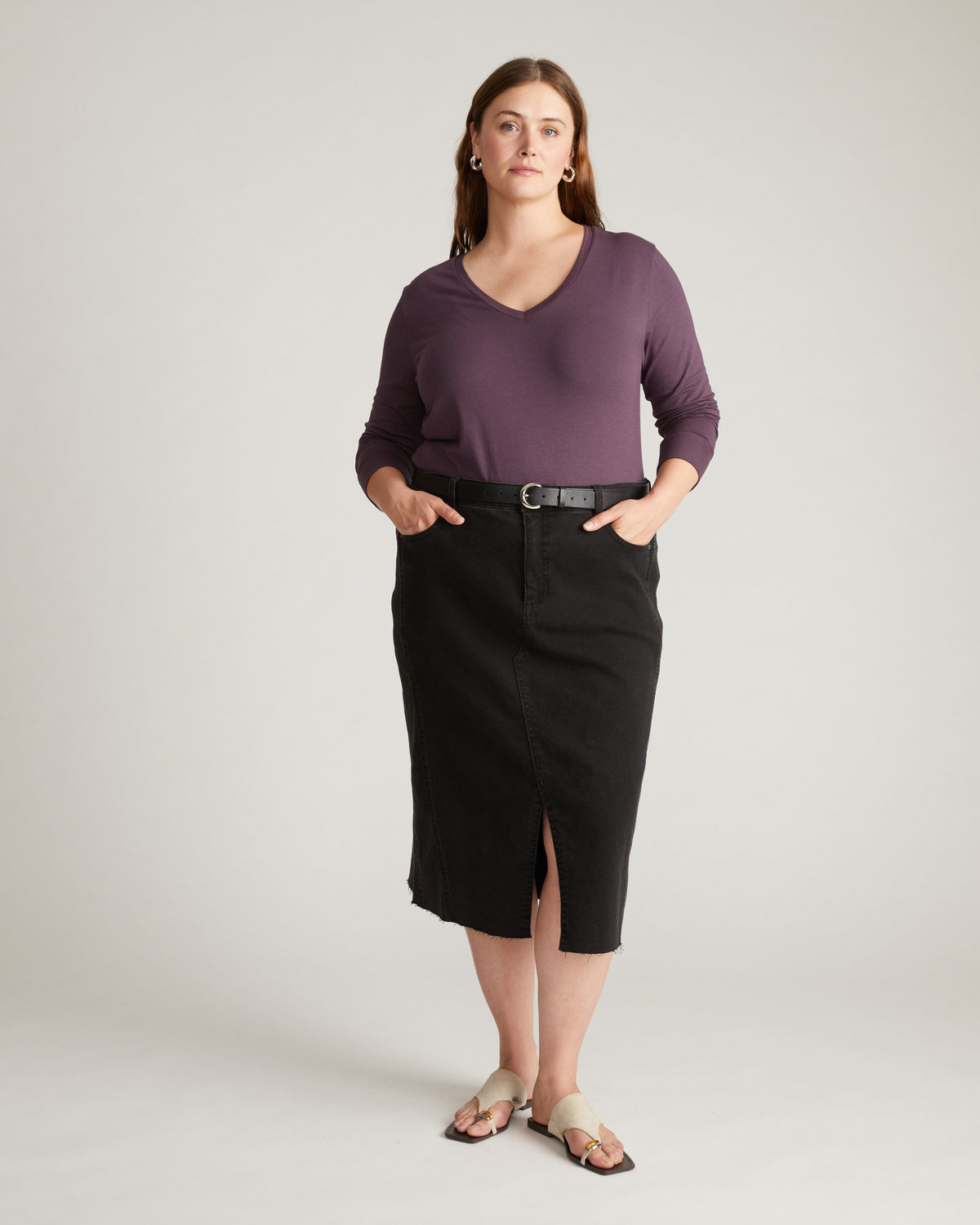 Long Sleeve V Rex - Faded Plum