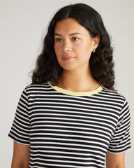 Tee Rex - Black/White Stripe with Reed Trim