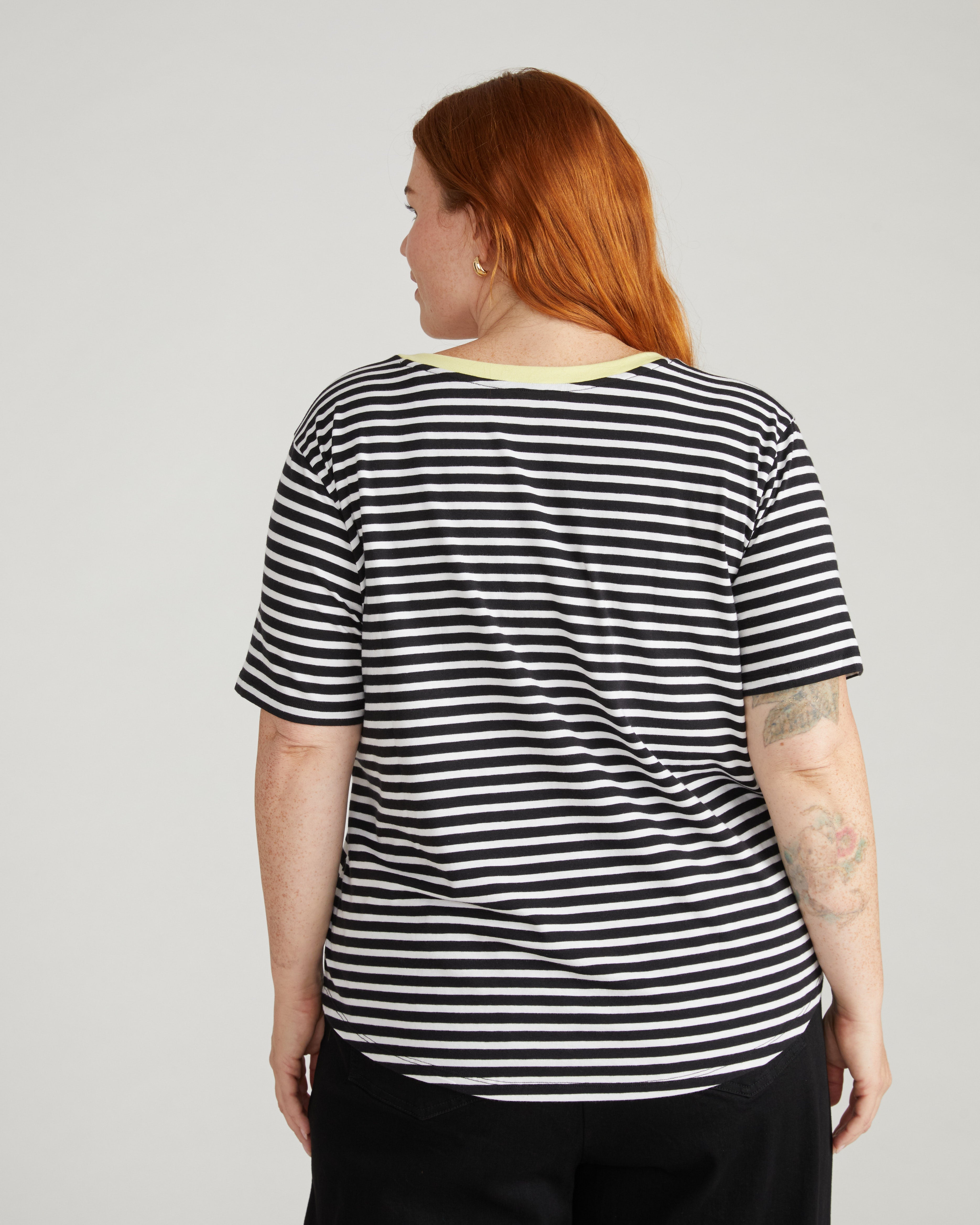 V Rex - Black/White Stripe with Reed Trim