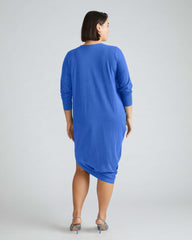 Iconic Long Sleeve V-Neck Geneva Dress - Lapis