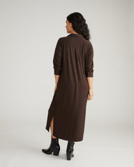 Sally Liquid Jersey Shirt Dress - Espresso