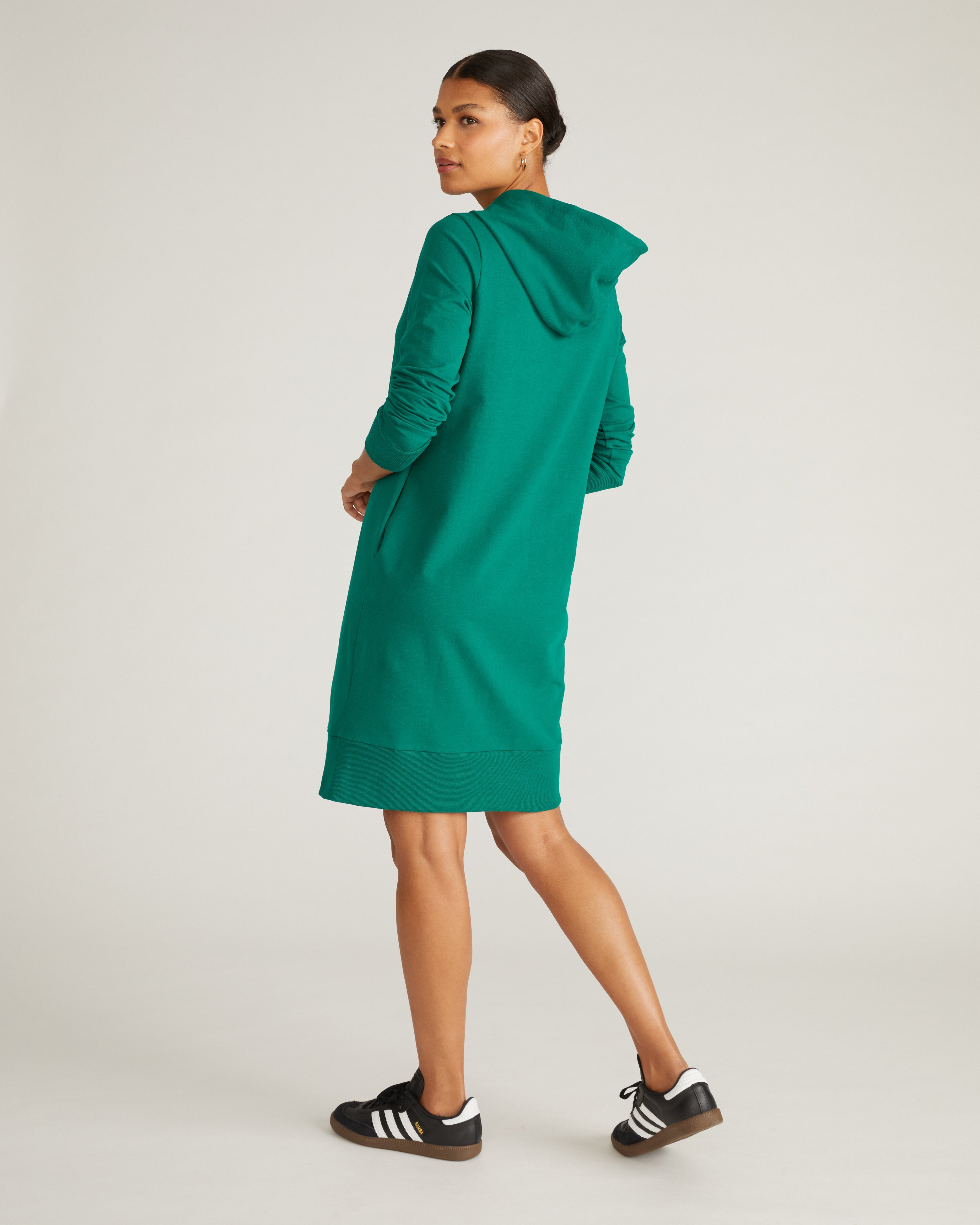 Bree Hooded Sweatshirt Dress - Aventurine