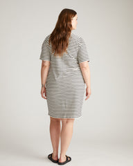 Belle Breton Stripe Jersey Dress - Ecru/Black Stripe