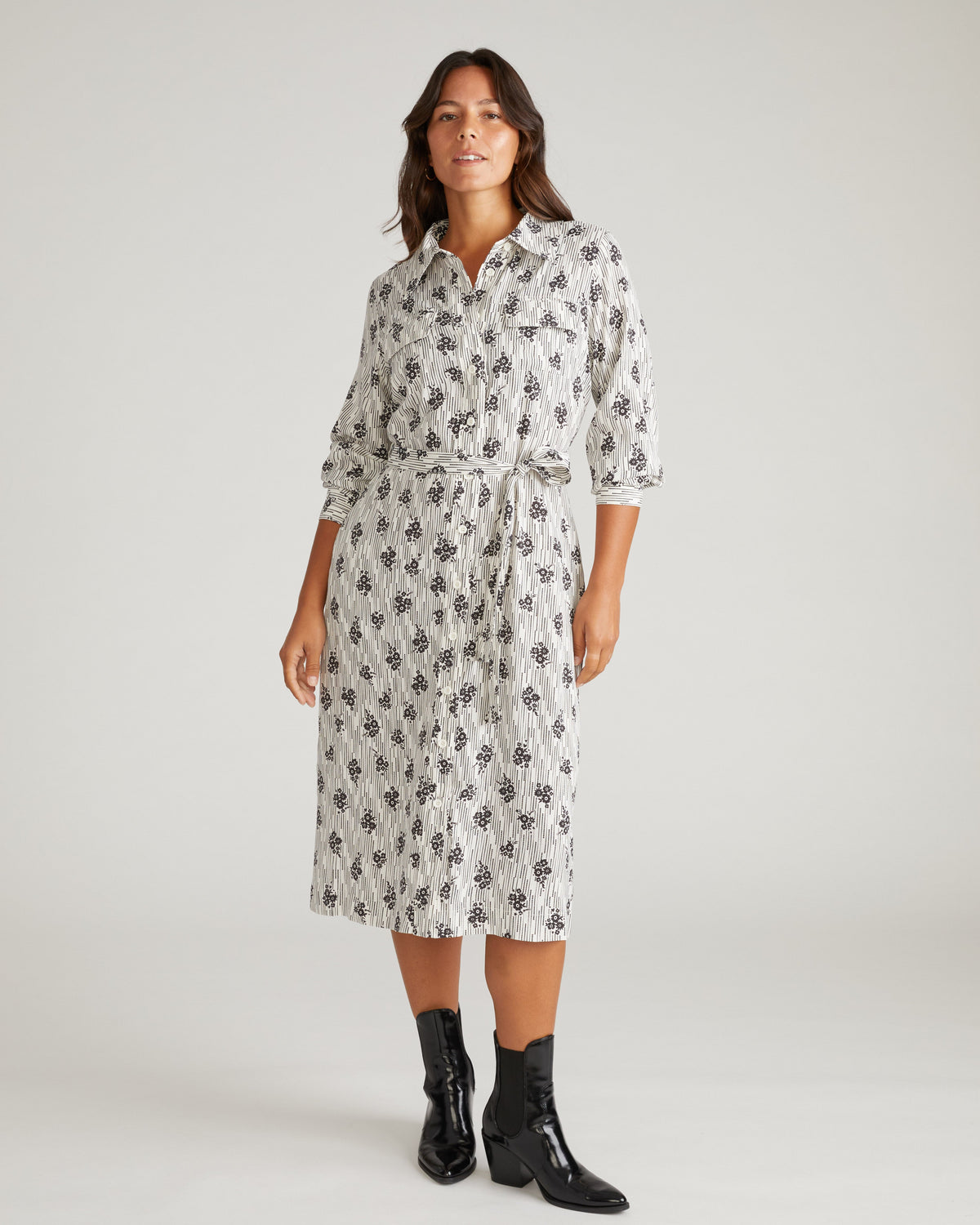 Cooling Stretch Cupro Savannah Dress - Vintage Daydream Print