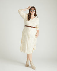 Gramercy Liquid Jersey Dress - Galactic Print in Ecru