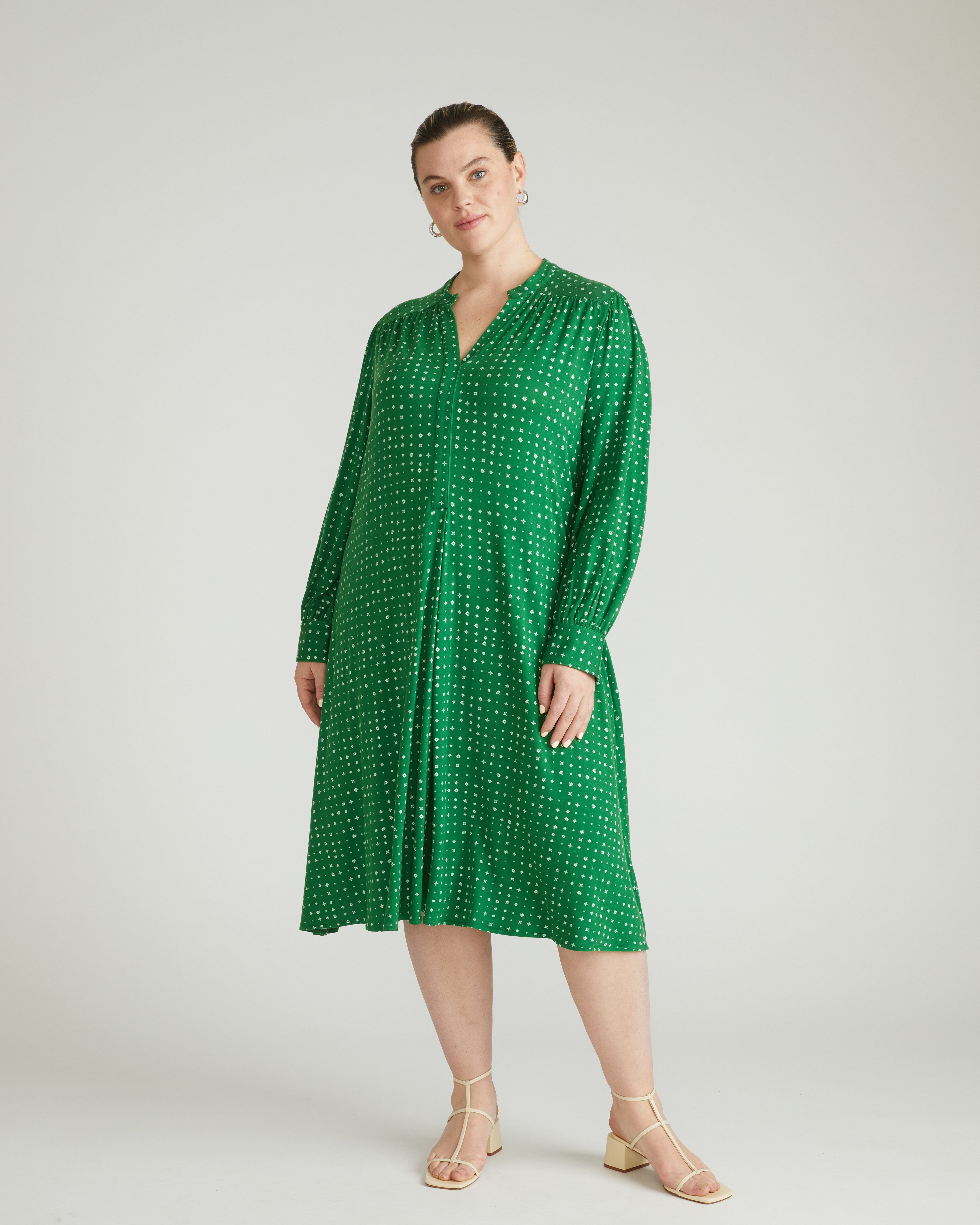 Gramercy Liquid Jersey Dress - Galactic Print in Green