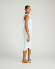 Romera Ribbed Dress - Clear Sky/White Stripe