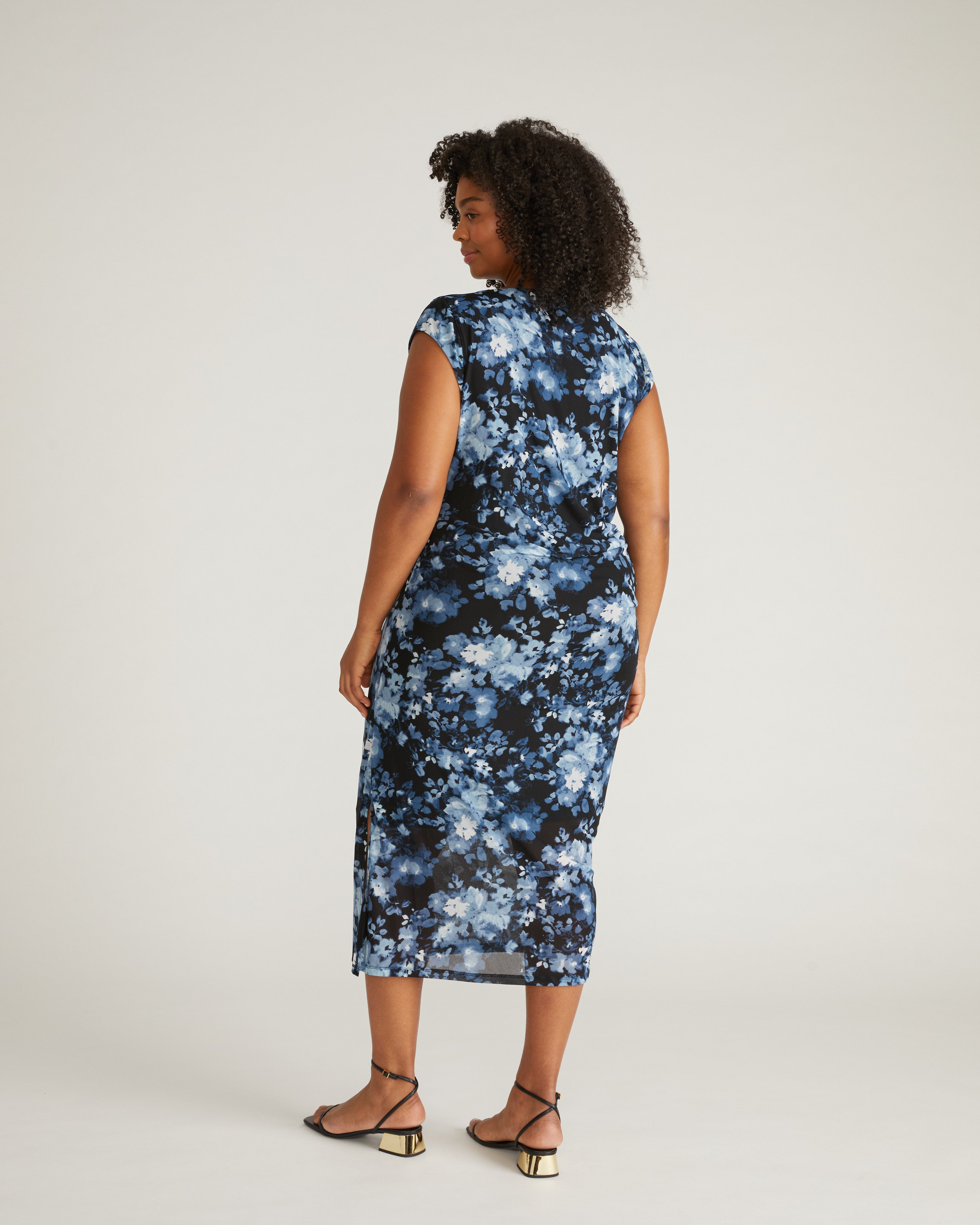 Oasis Mesh Dress - Tumbling Bouquet Print