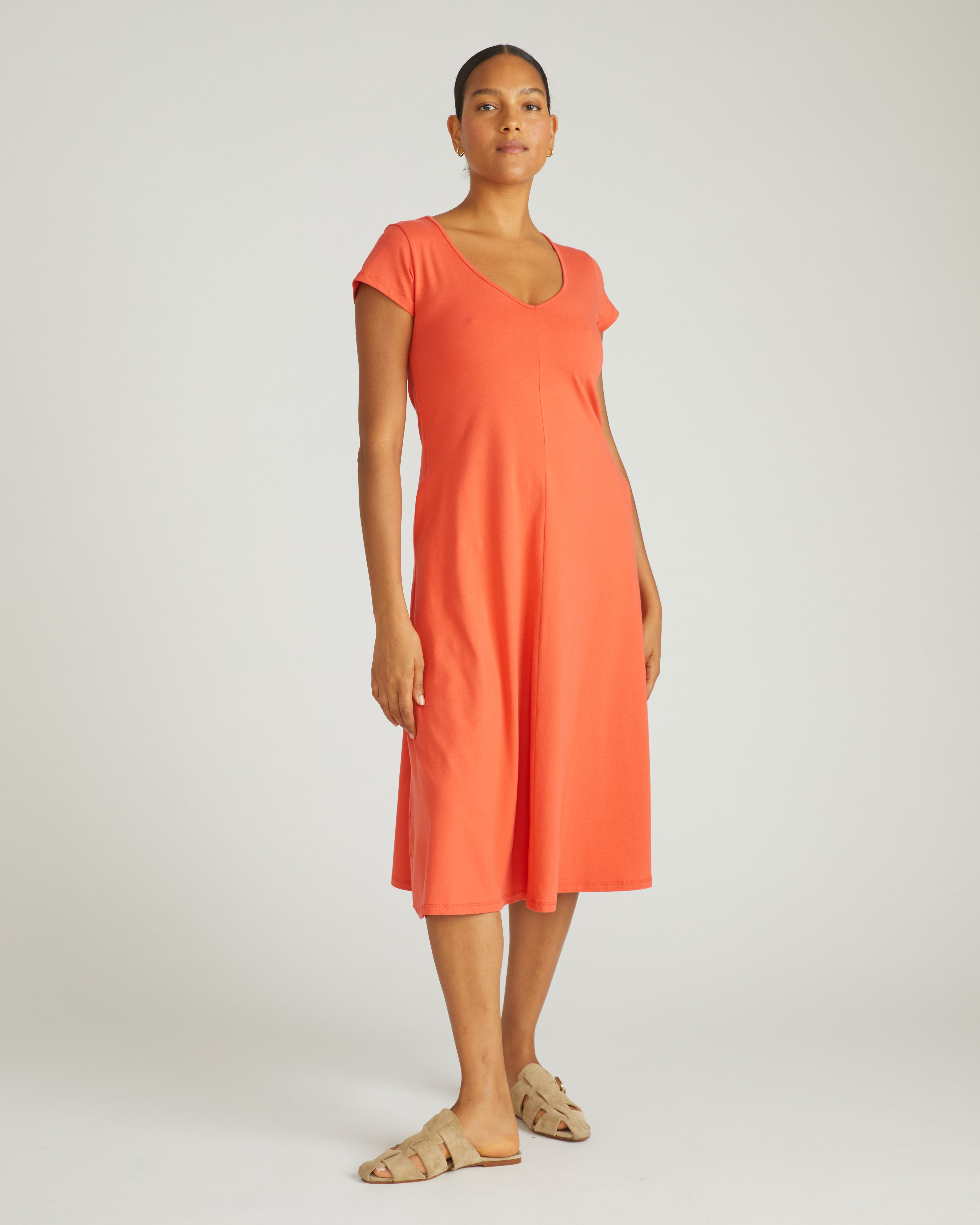 Danna Jersey Dress - Coral Reef