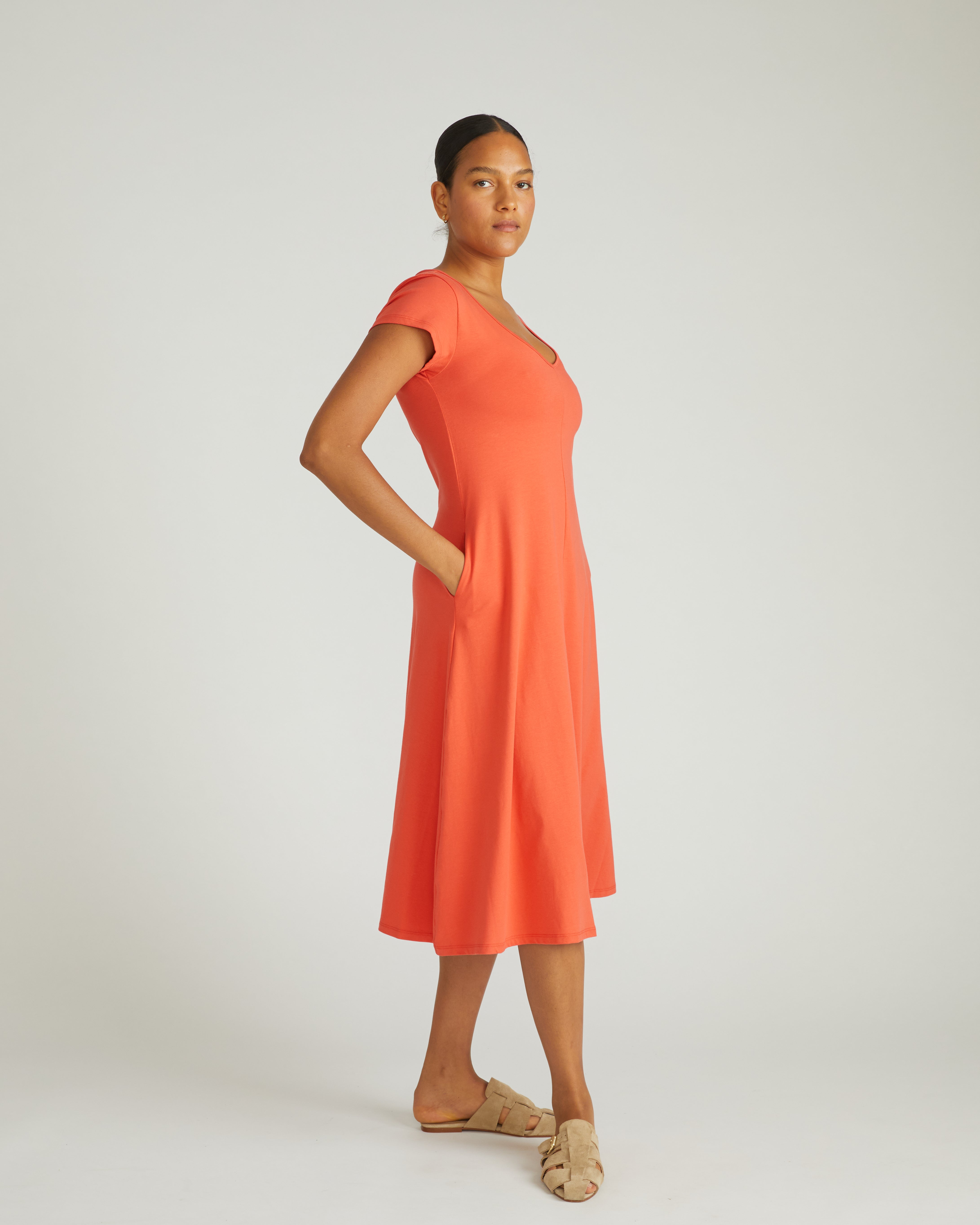 Danna Jersey Dress - Coral Reef