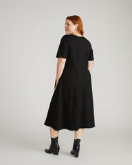 Saskia Ponte Dress - Black