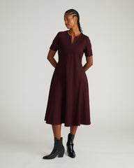 Saskia Ponte Dress - Black Cherry