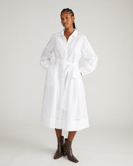Yuli Stretch Poplin Shirtdress - White