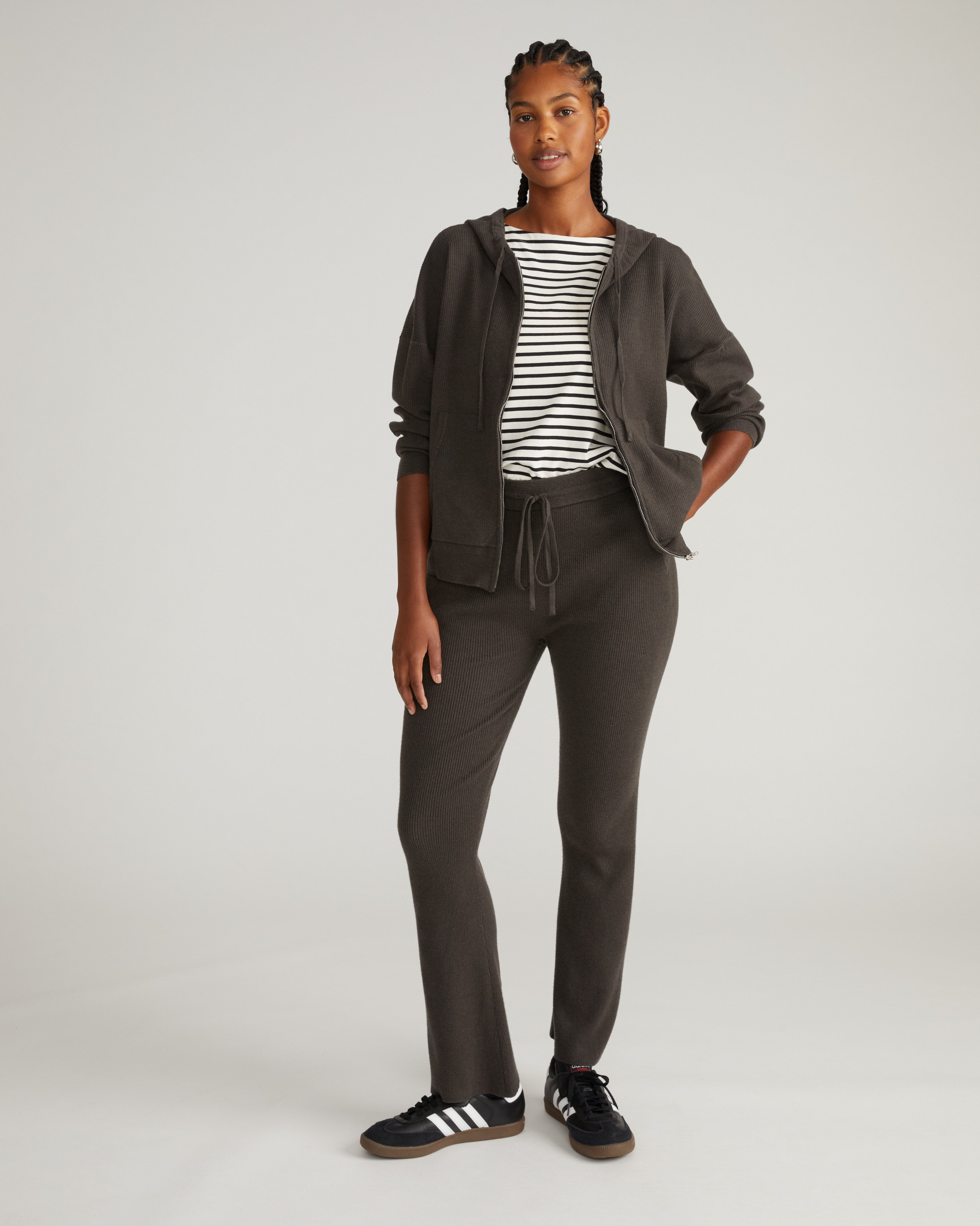 Knitted Mila Lounge Pants - Graphite