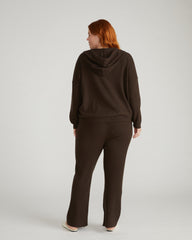 Knitted Mila Zip Hoodie - Espresso