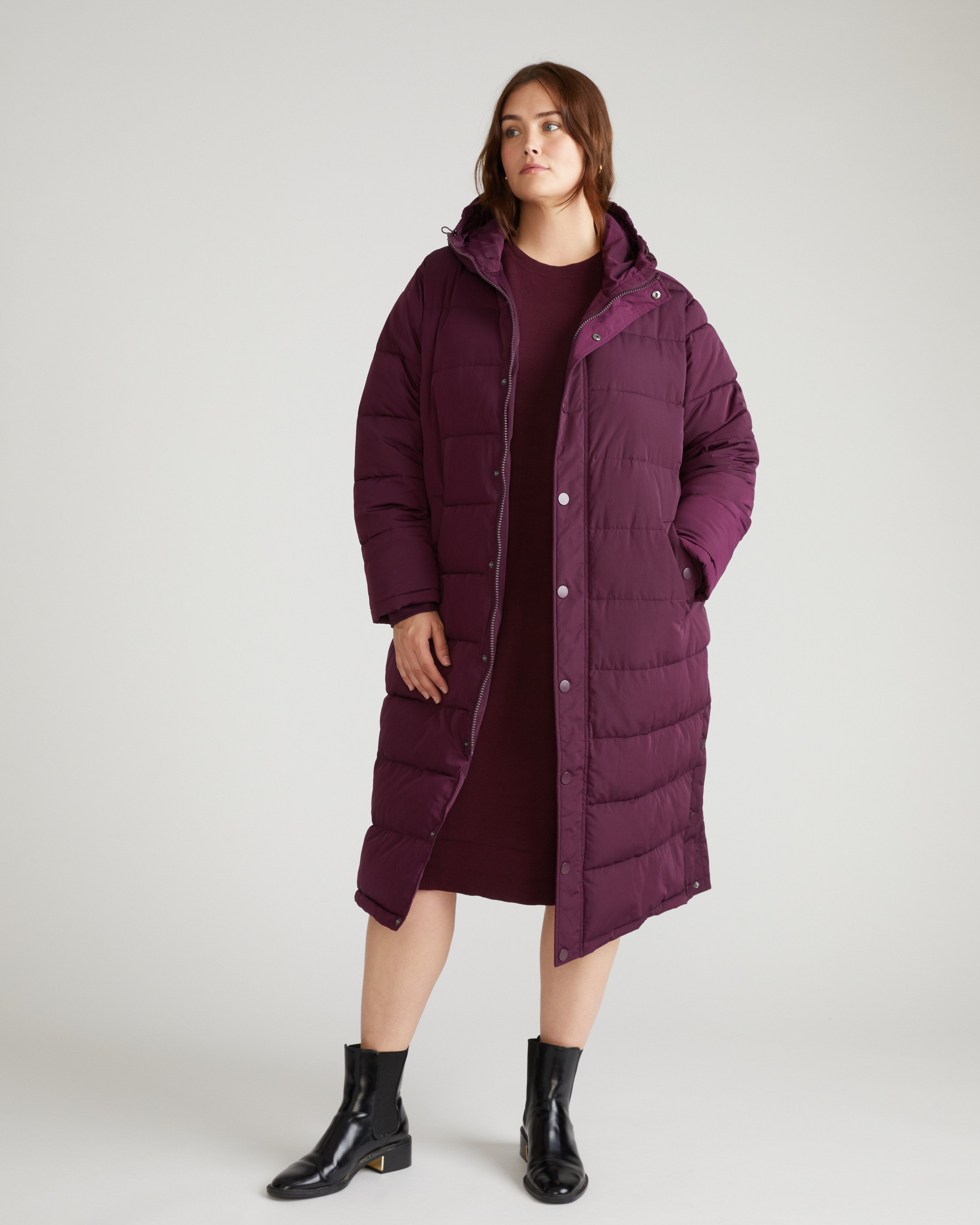 Everest Long Hooded Puffer 2 - Gamay