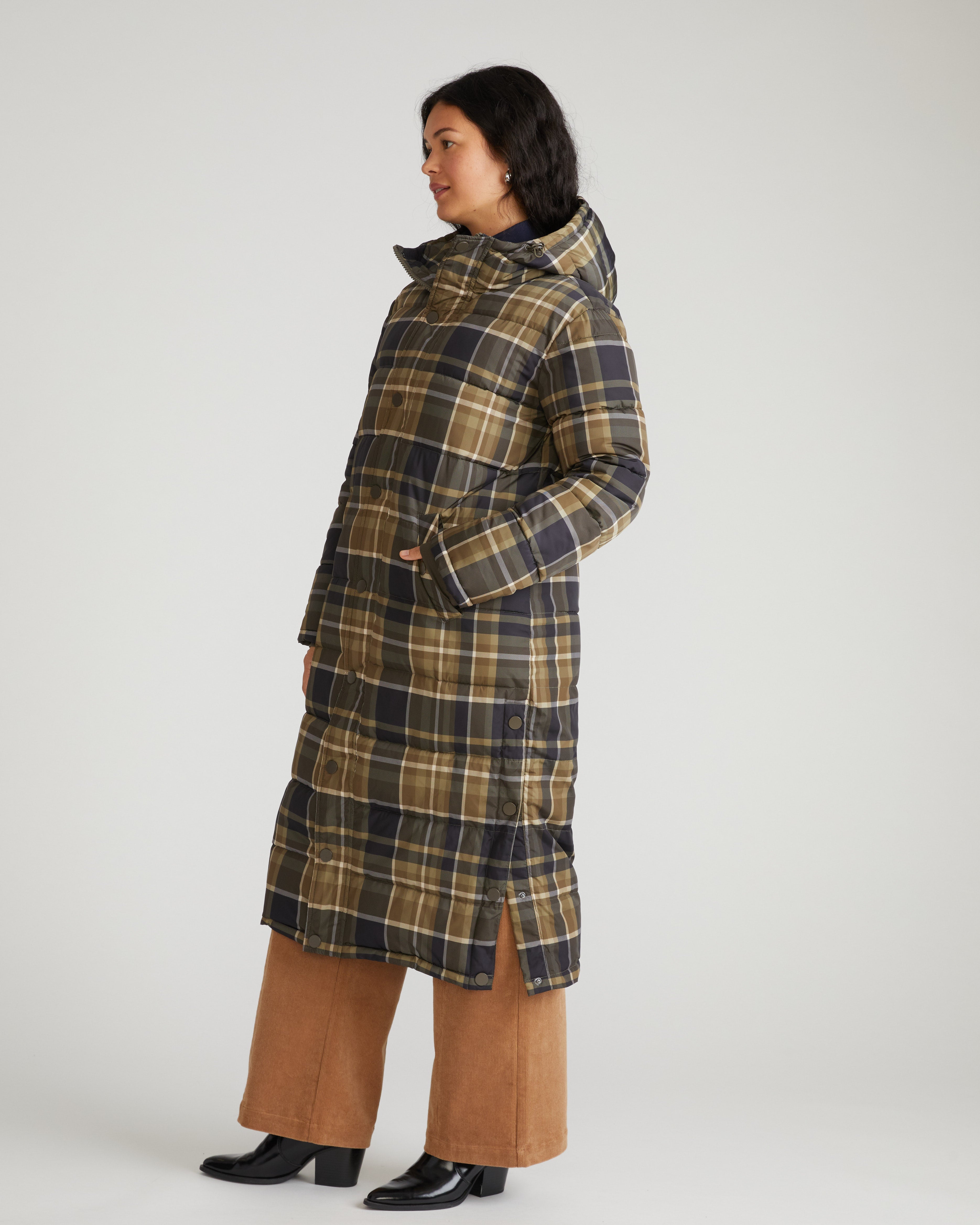 Everest Long Hooded Puffer 2 - Scottish Breakfast Plaid