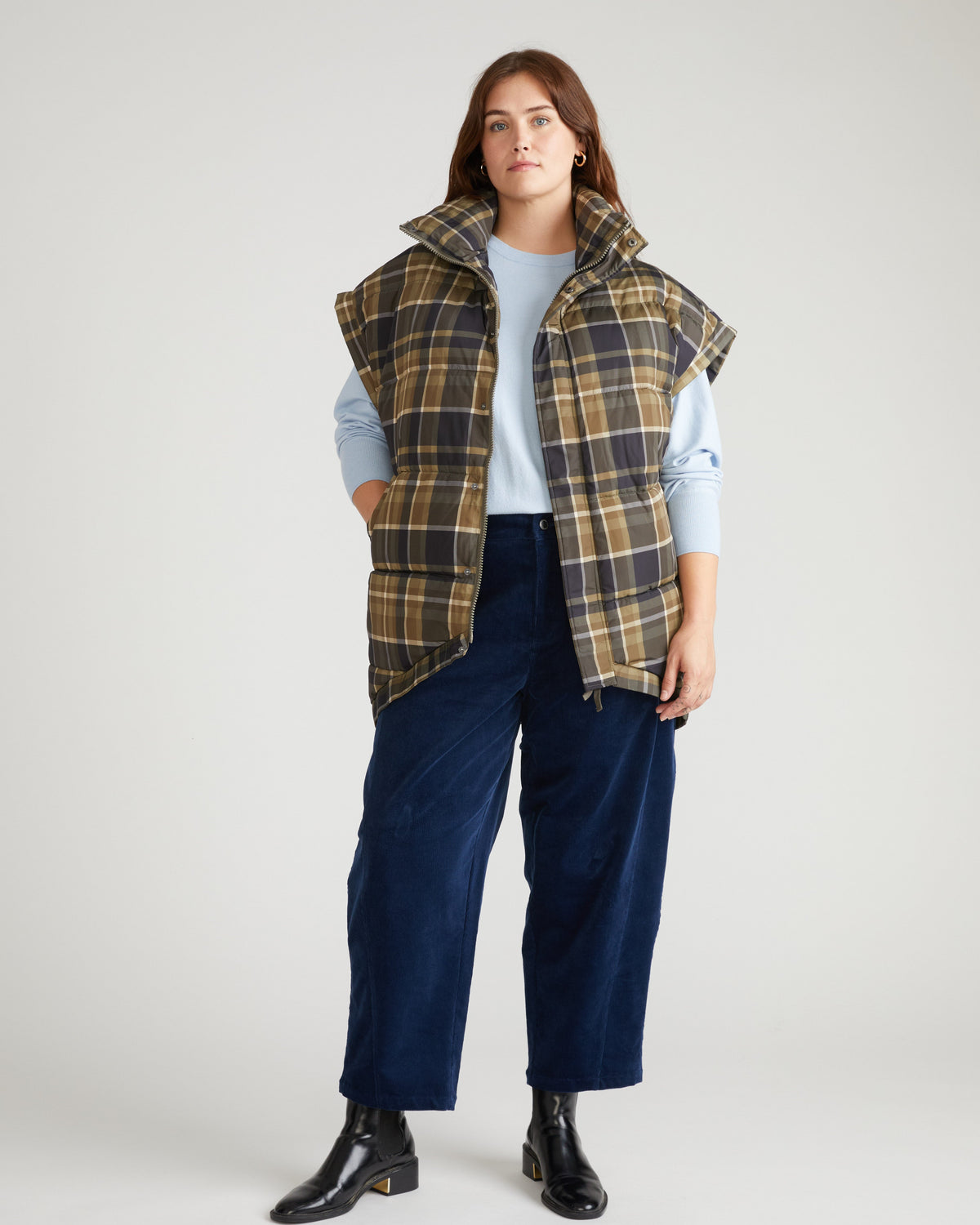Paparazzi Puffer Vest - Scottish Breakfast Plaid