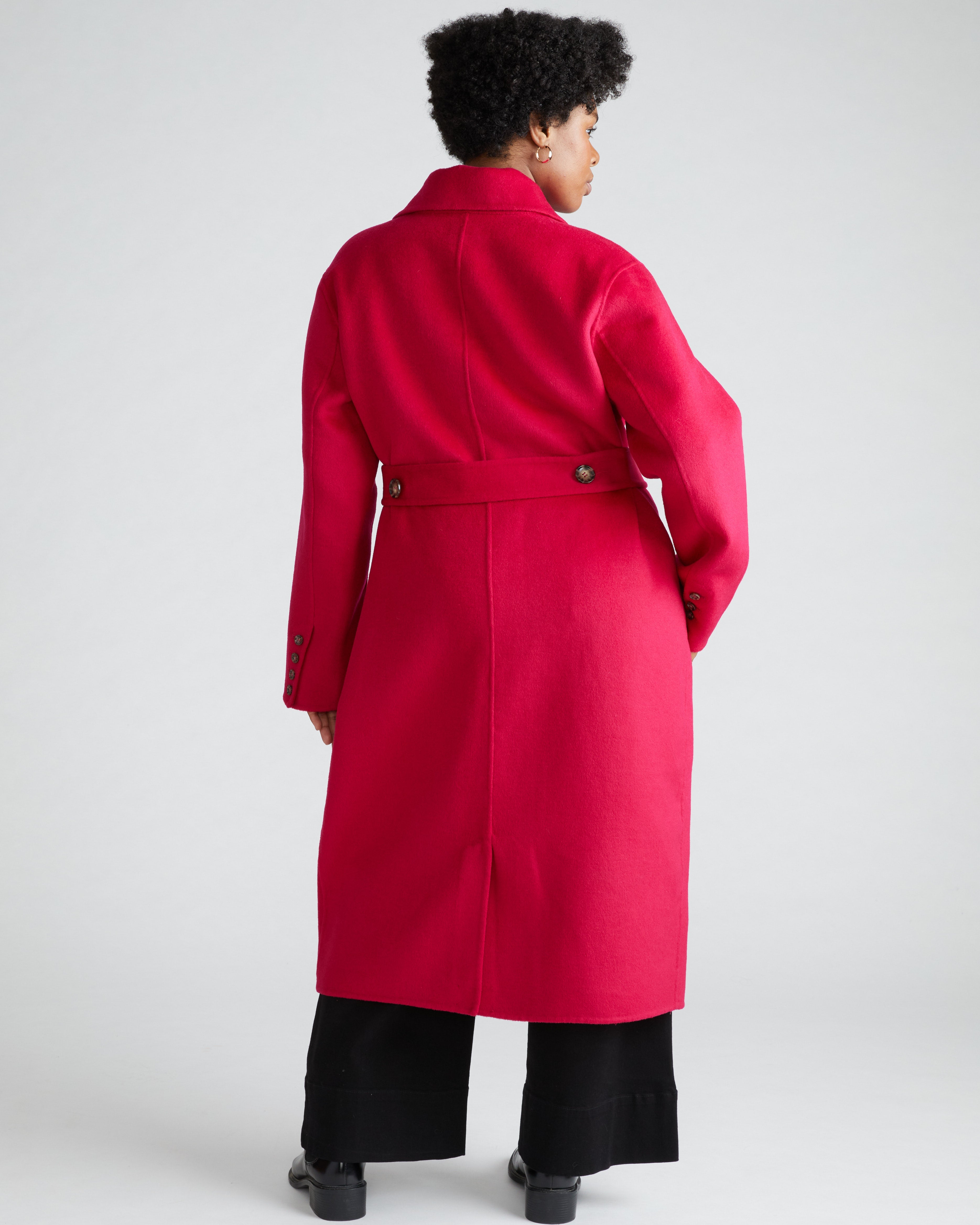 Double Face Luxe Coat - Cerise
