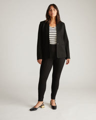 Lennox Collarless Ponte Blazer - Black
