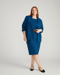 Lennox Collarless Ponte Blazer - Deep Teal