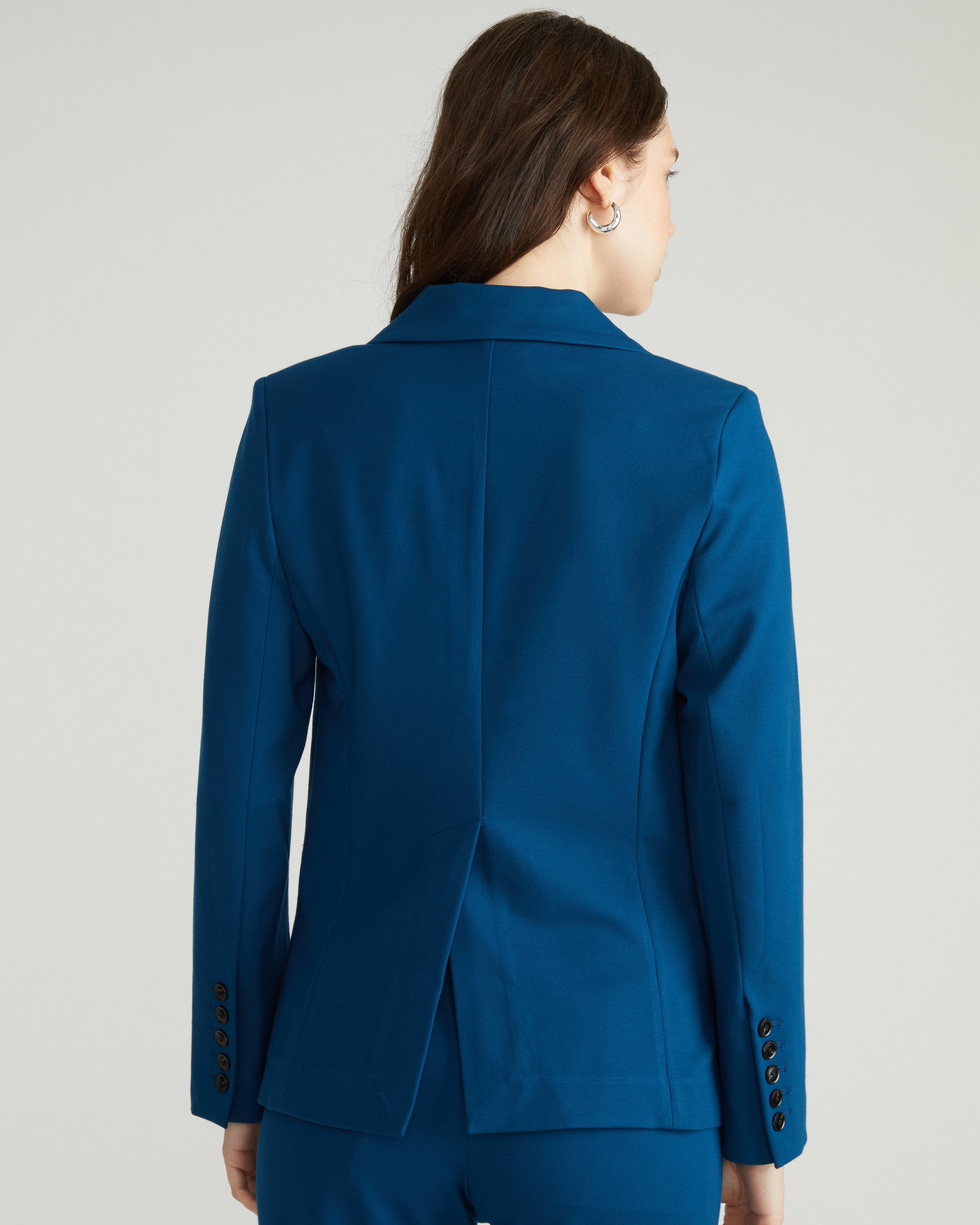 Bianca Double Breasted Ponte Blazer - Deep Teal