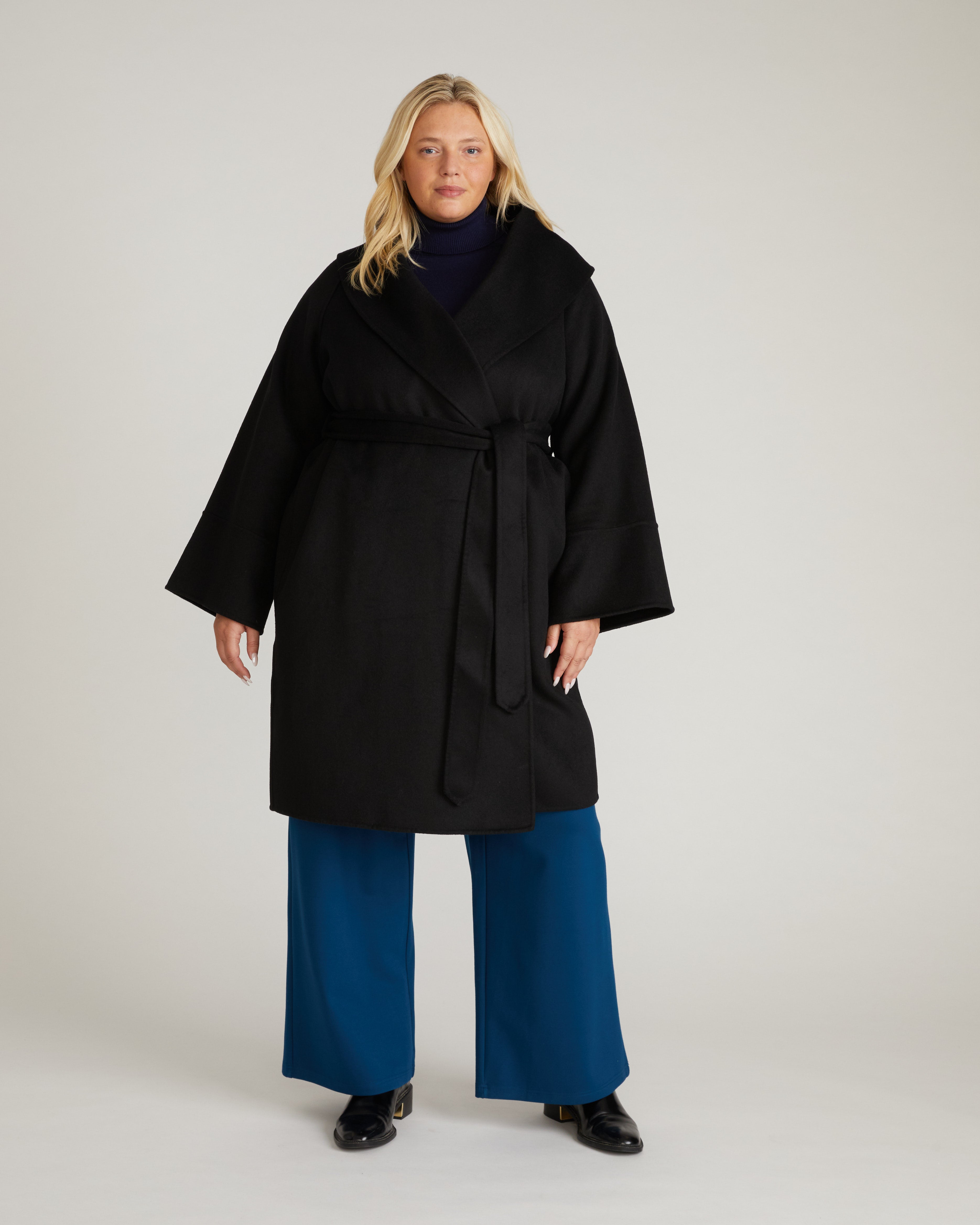 Asha Double Face Wool Coat - Black