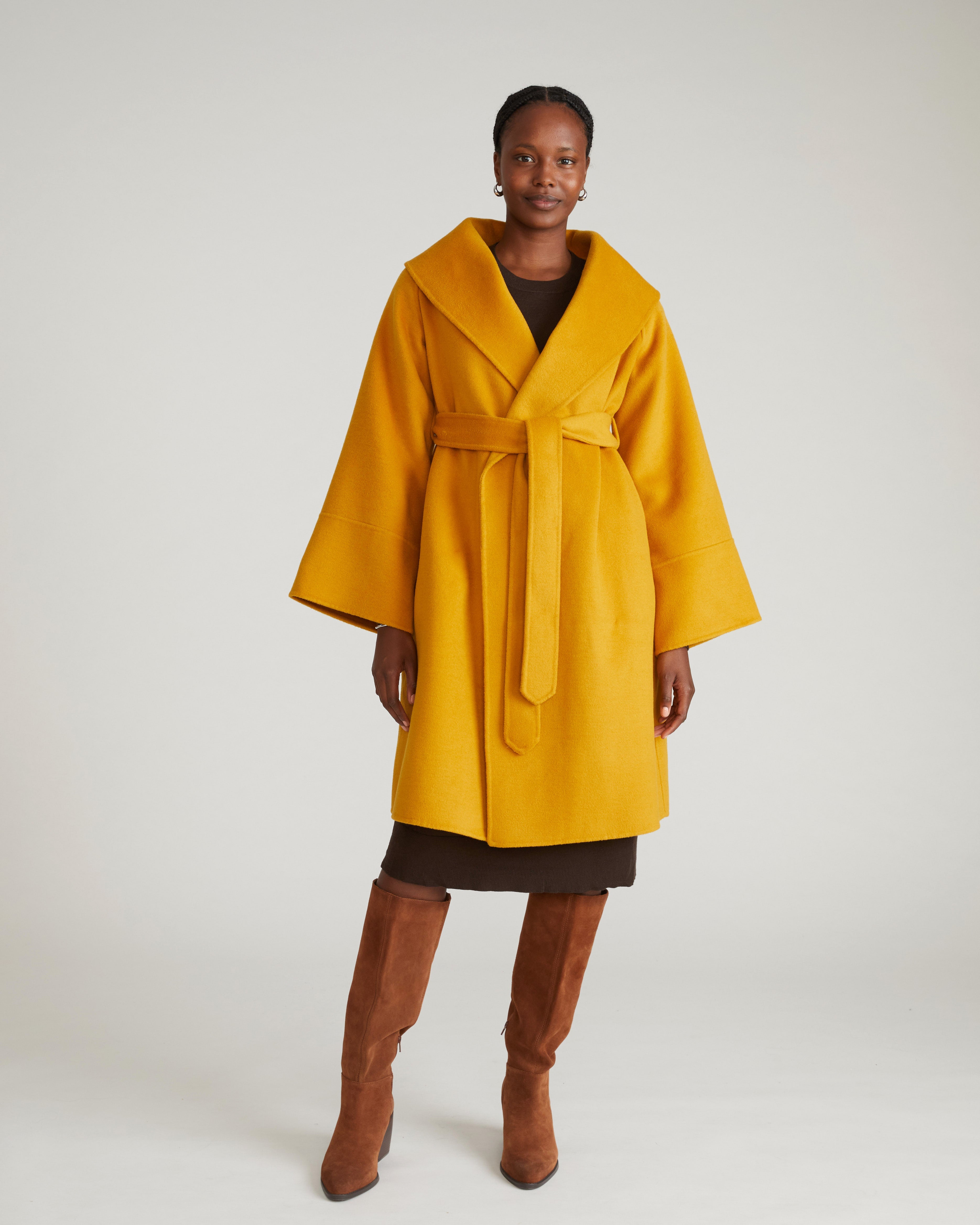 Asha Double Face Wool Coat - Mustard