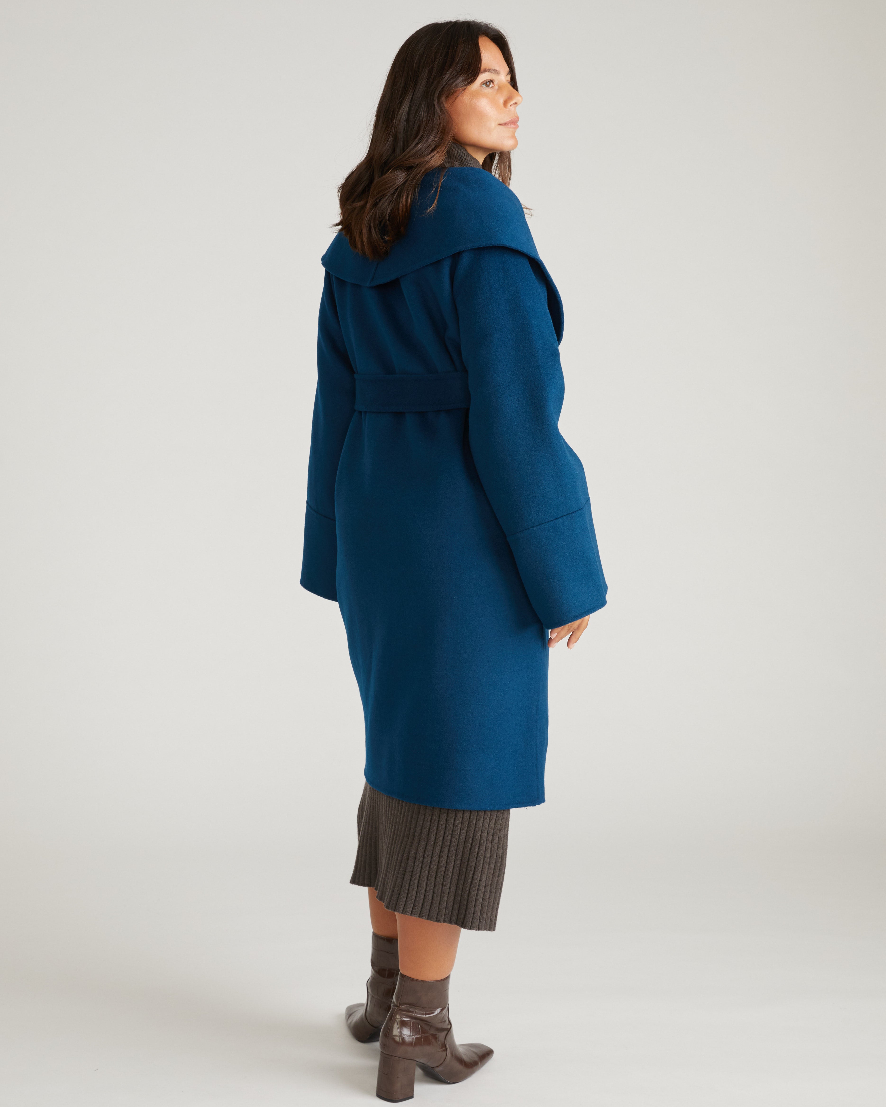 Asha Double Face Wool Coat - Deep Teal