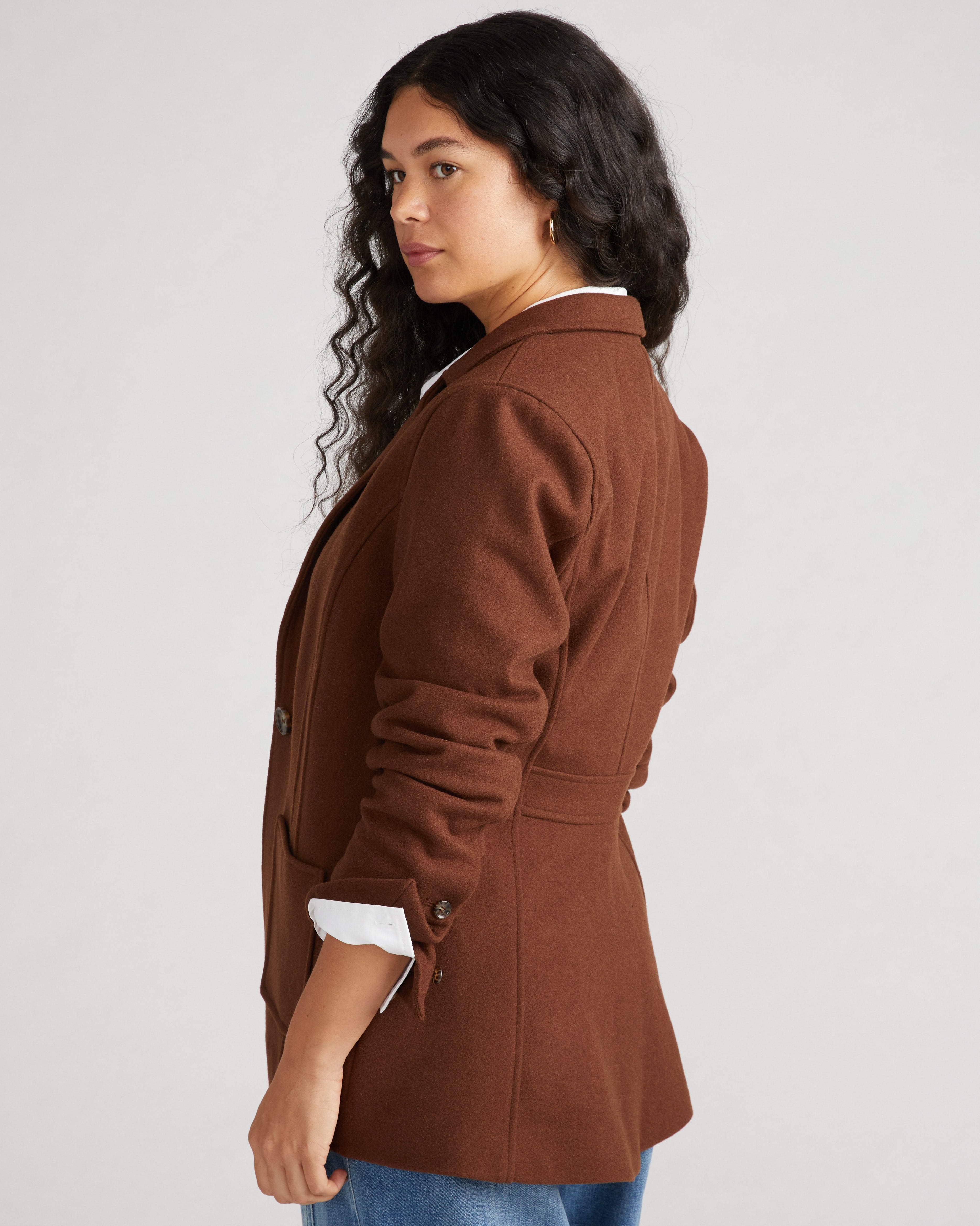 Kidjo Tailored Wool Jacket - Grizzly