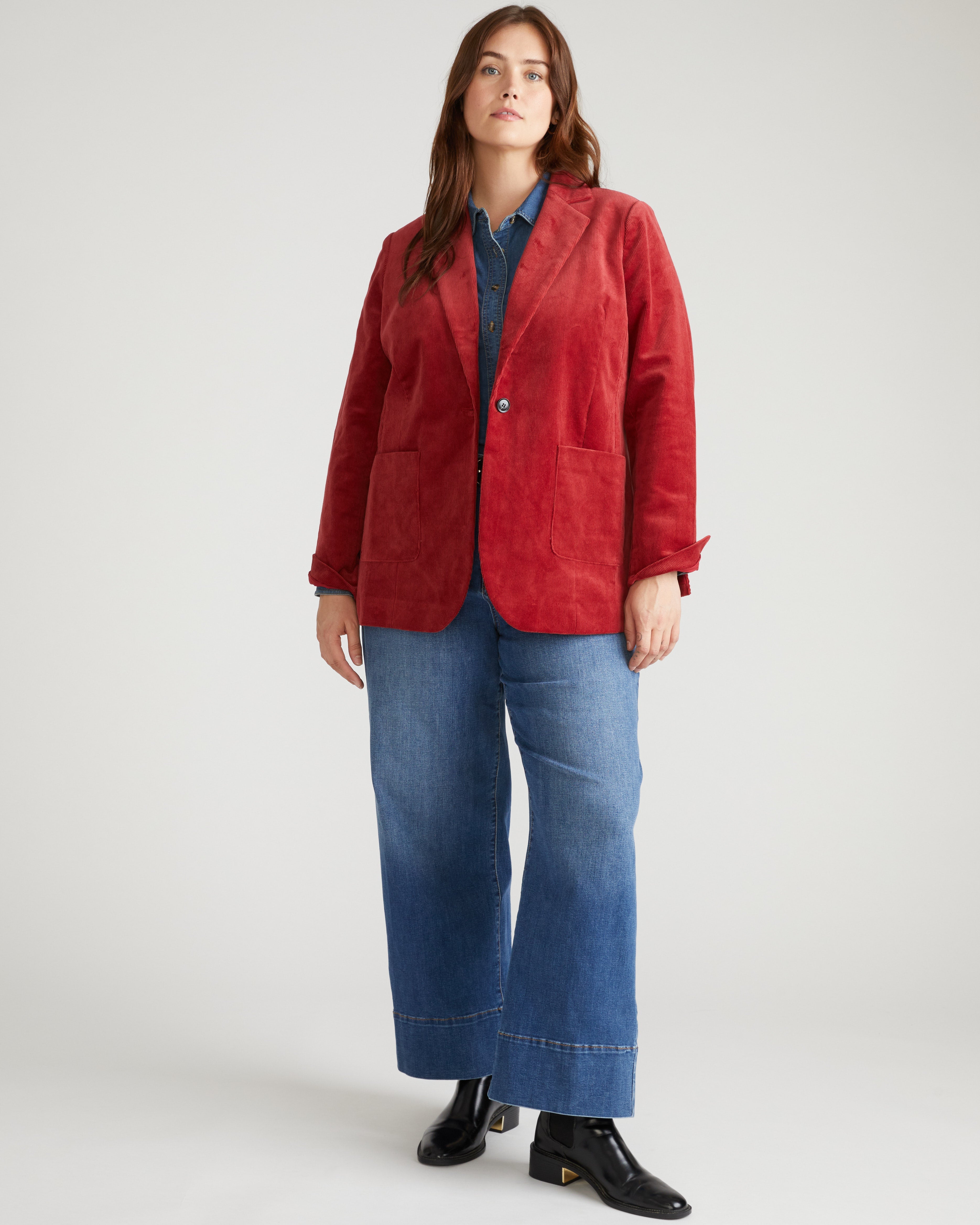 Davis Corduroy Blazer - Autumnal Red