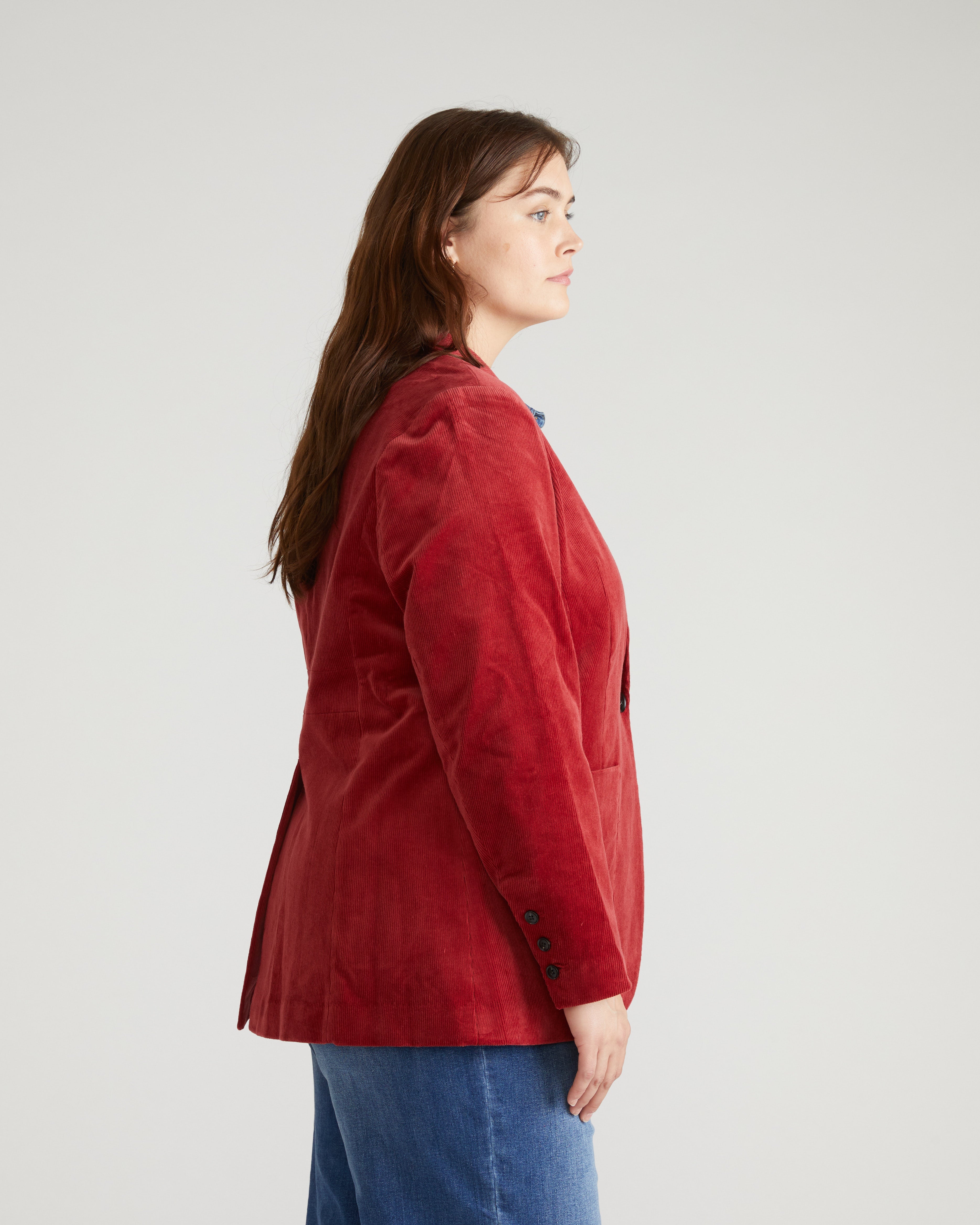 Davis Corduroy Blazer - Autumnal Red