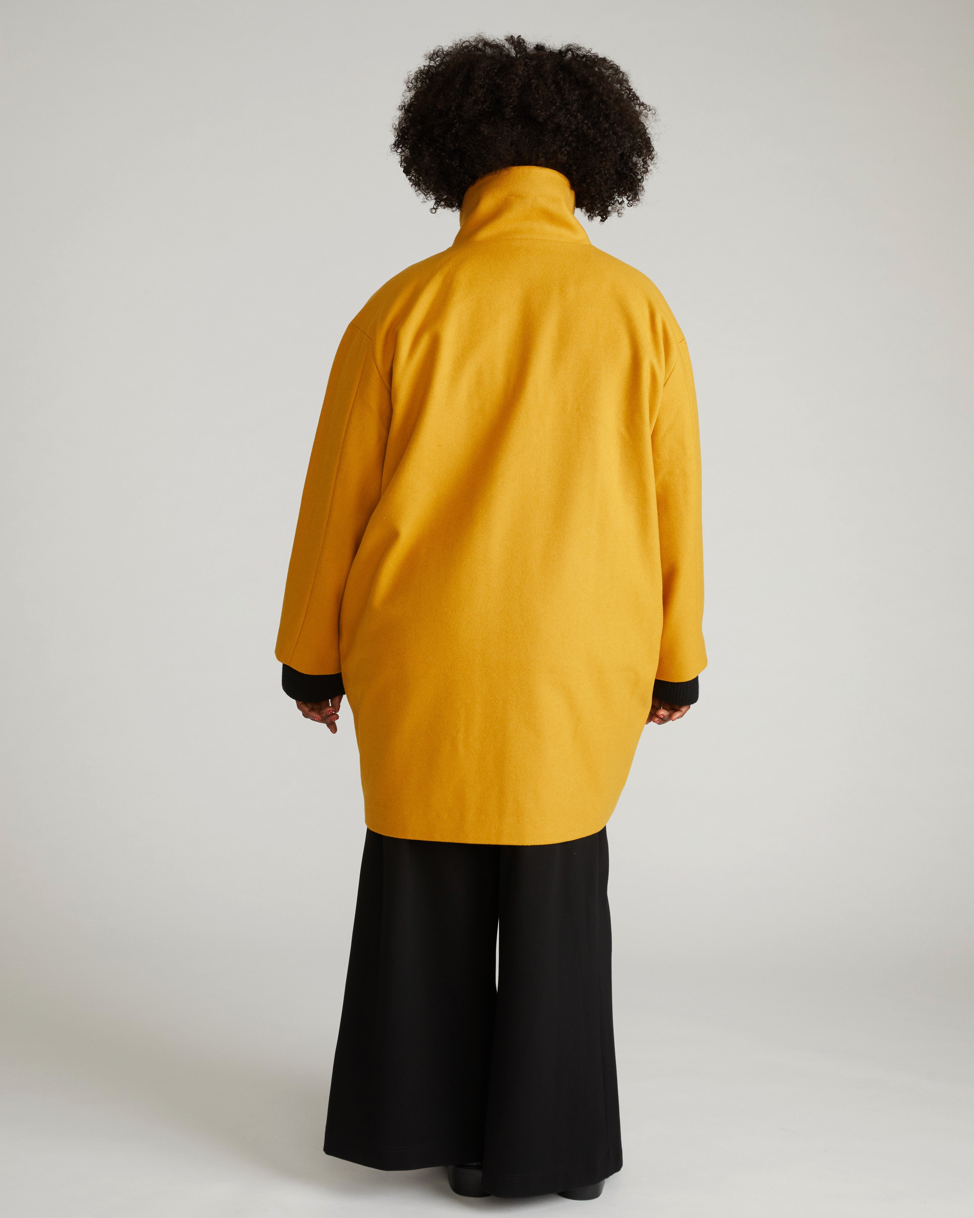 Marlo Cocoon Coat - Mustard