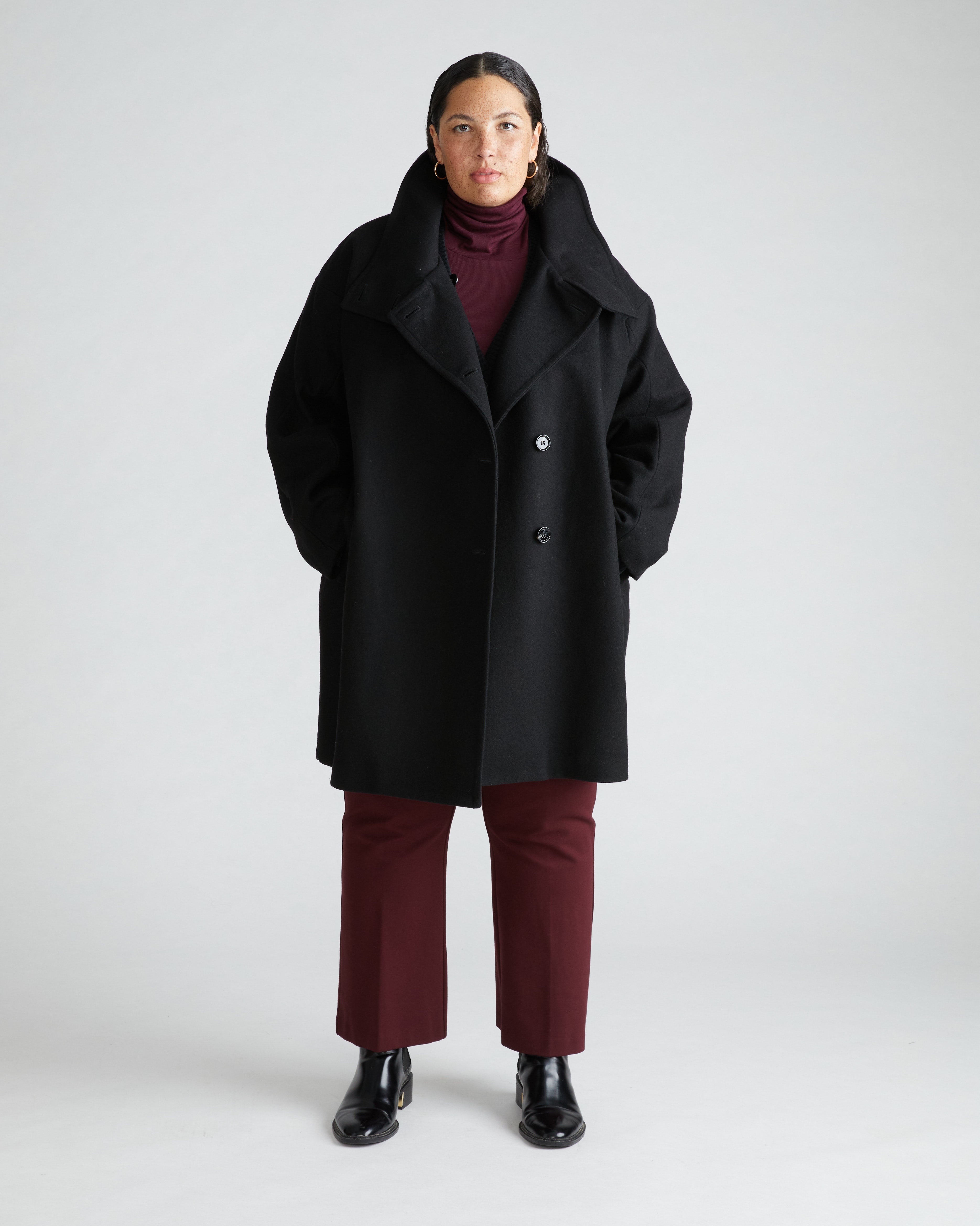 Marlo Cocoon Coat - Black