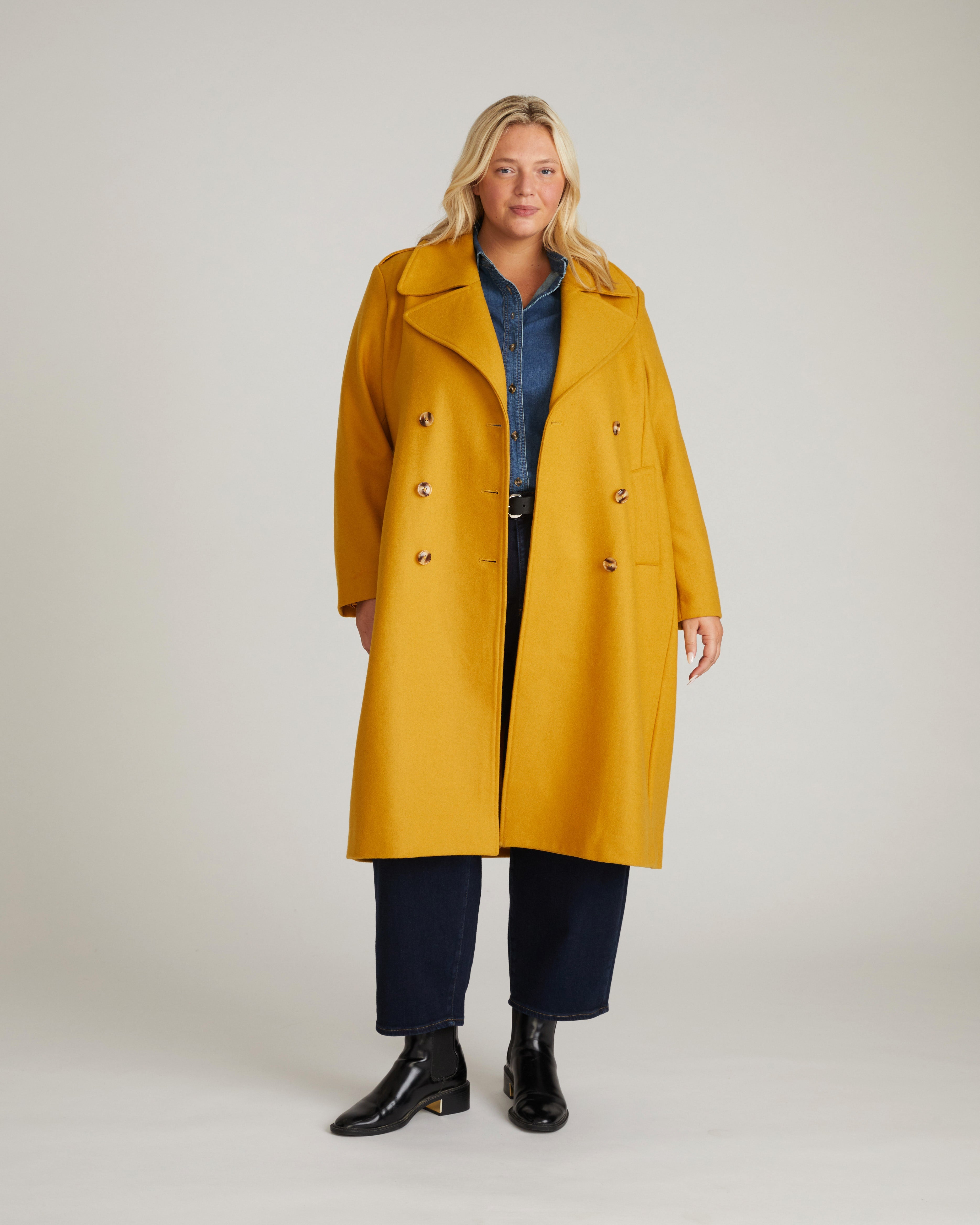 Callaghan Wool Coat - Mustard